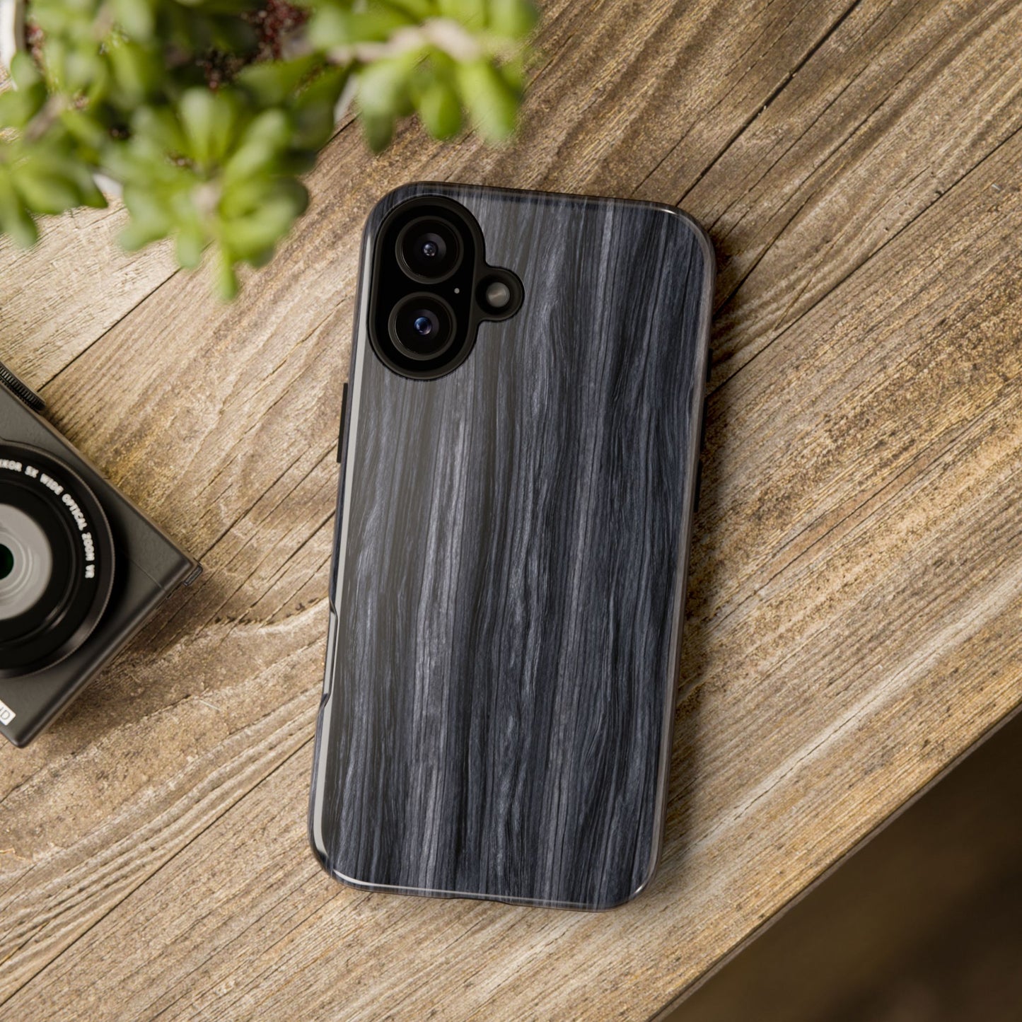 Black Wood (iPhone X - iPhone 17 Pro Max) [TOUGH CASE]
