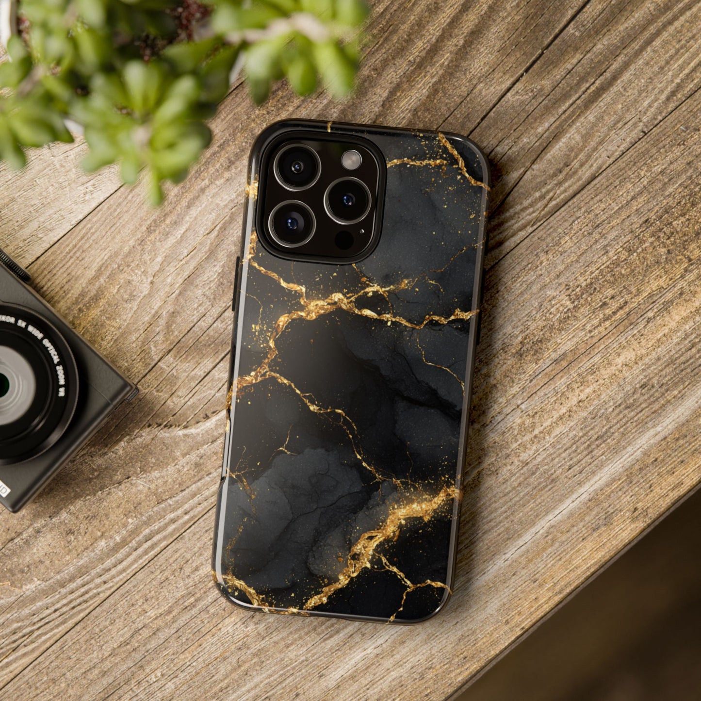 Black & Gold Marble [TOUGH CASE]