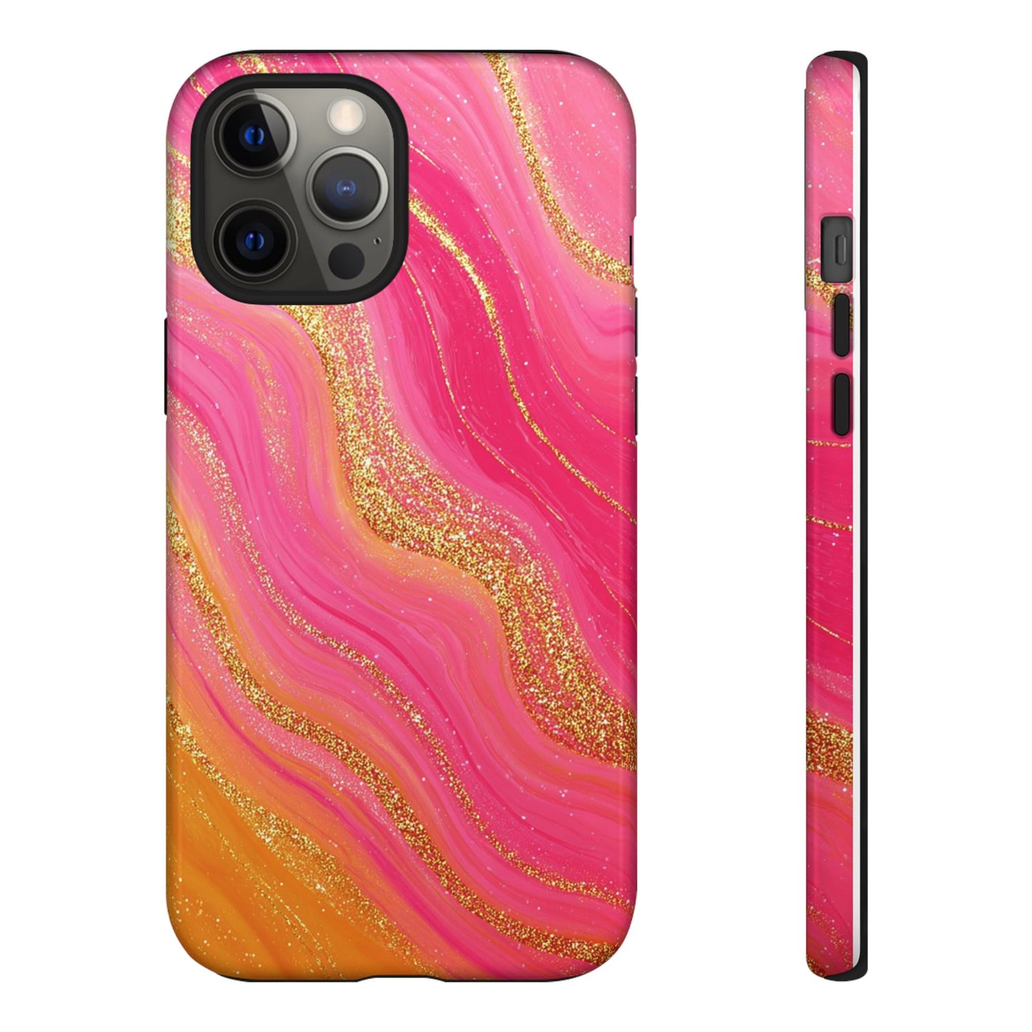 Pink and Glitter Gold Marble [TOUGH CASE]