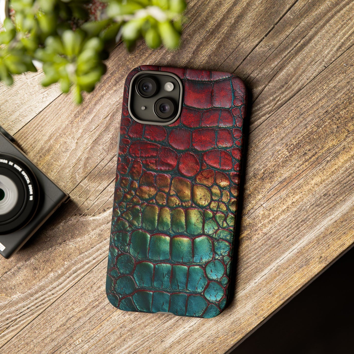 Red, Yellow, Blue Crocodile Skin [TOUGH CASE]