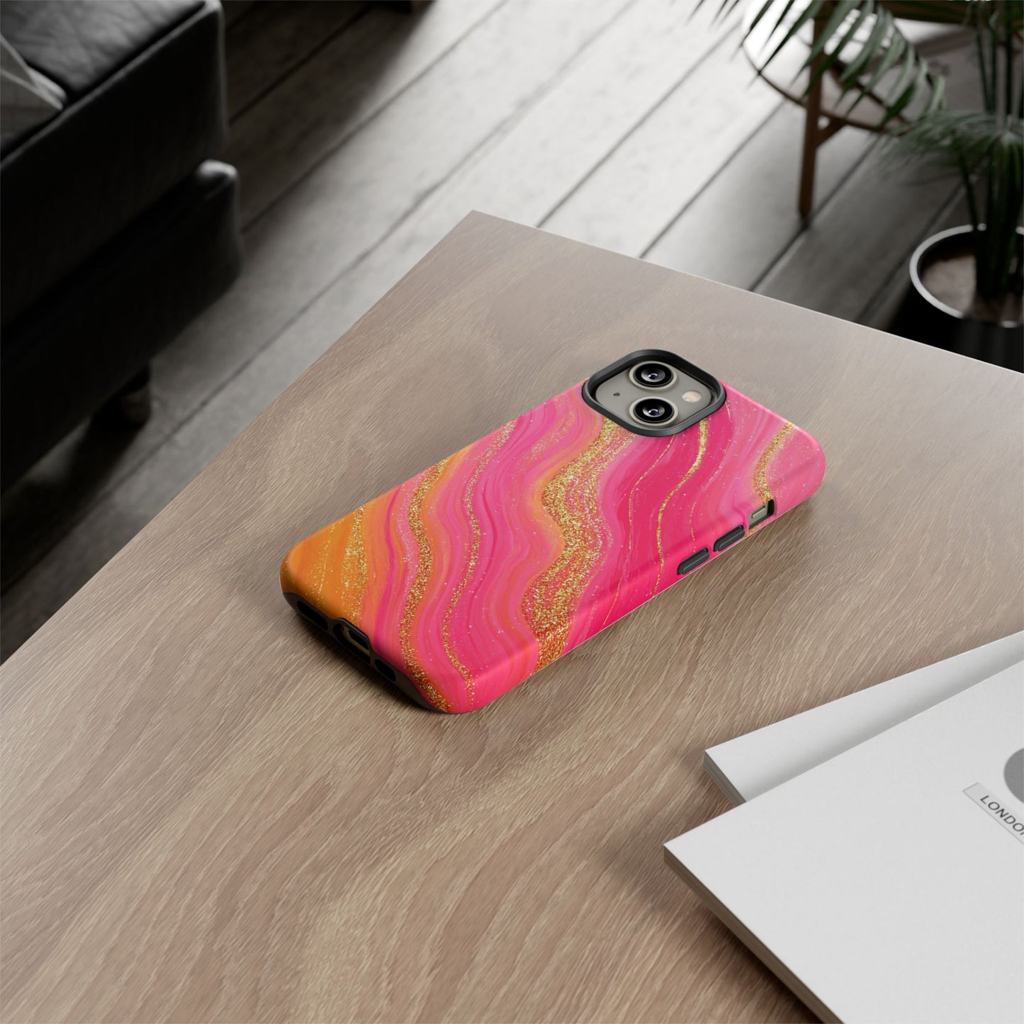 Pink and Glitter Gold Marble [TOUGH CASE]