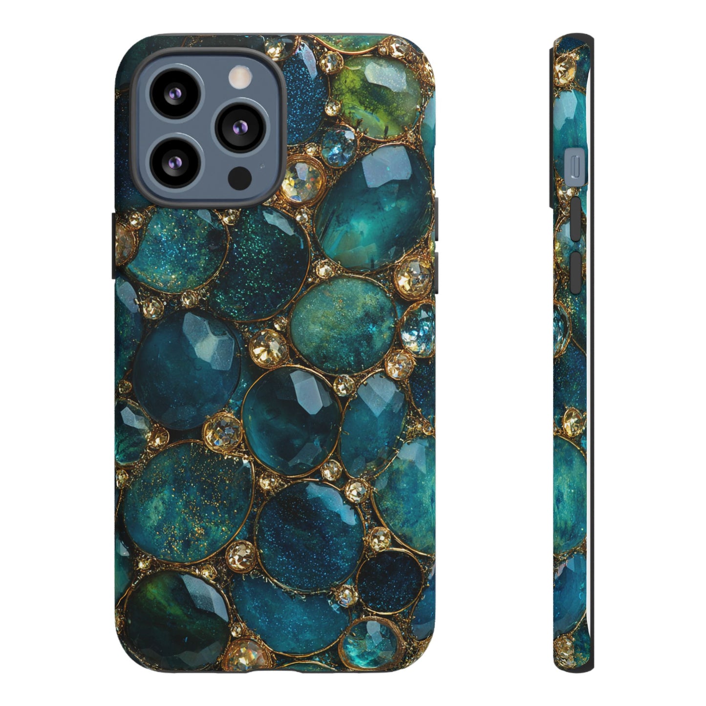 Blue Gemstones (iPhone Pro Max - iPhone X) [Tough Case]
