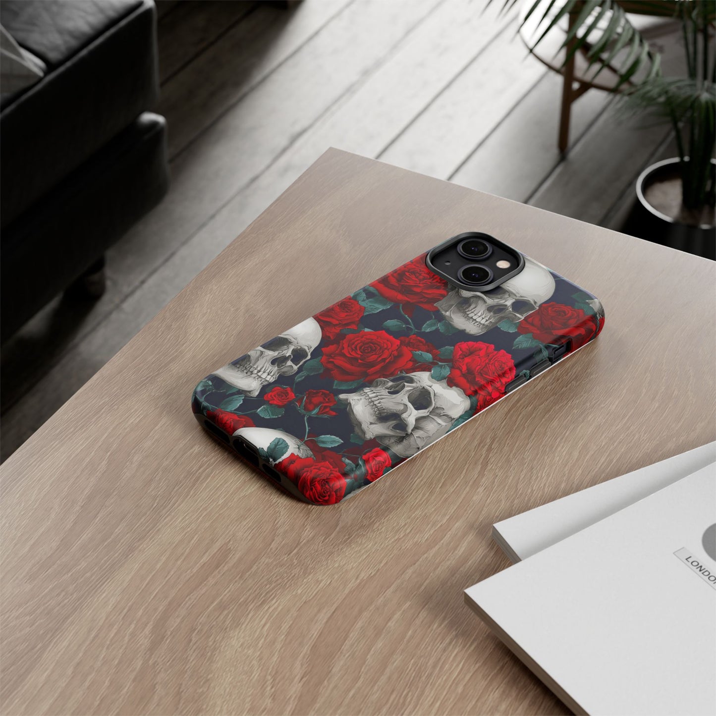 LOW STOCK Skull & Red Roses [TOUGH CASE]