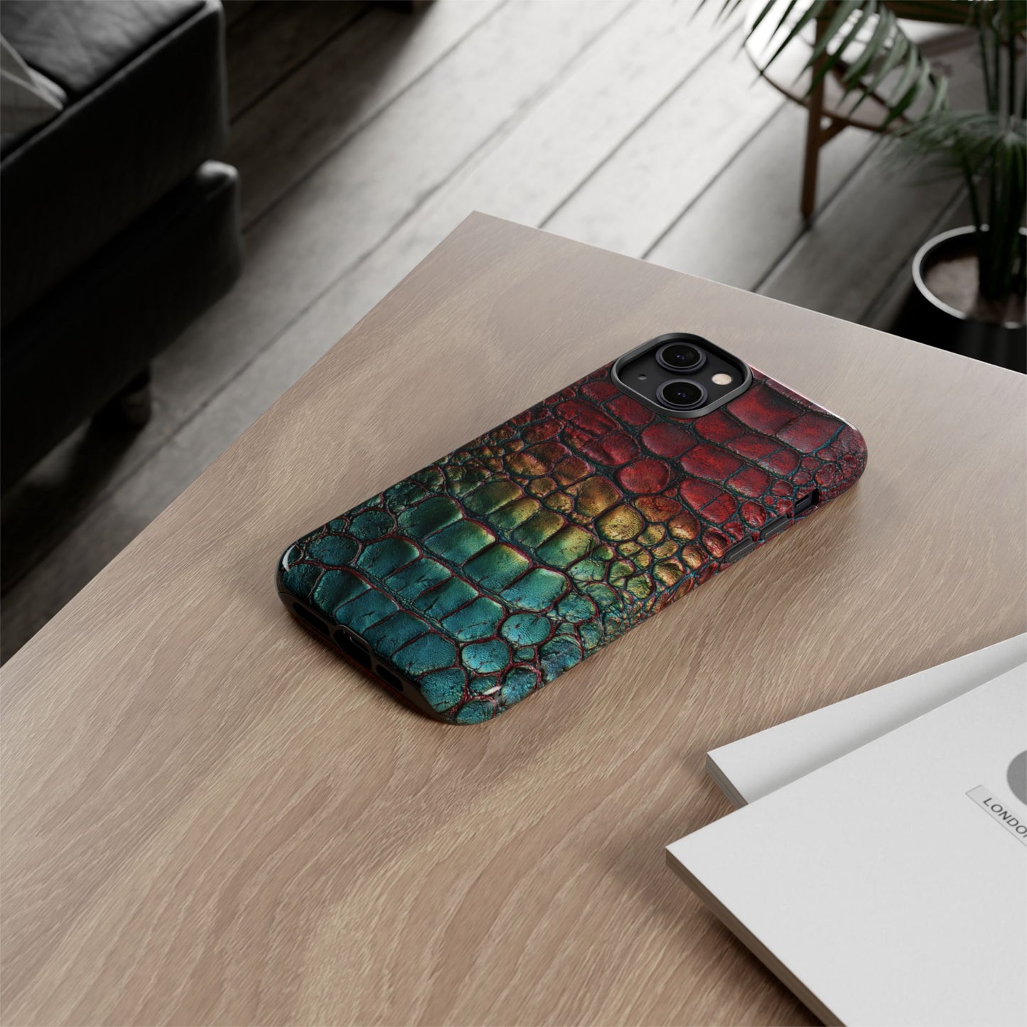 Red, Yellow, Blue Crocodile Skin [TOUGH CASE]