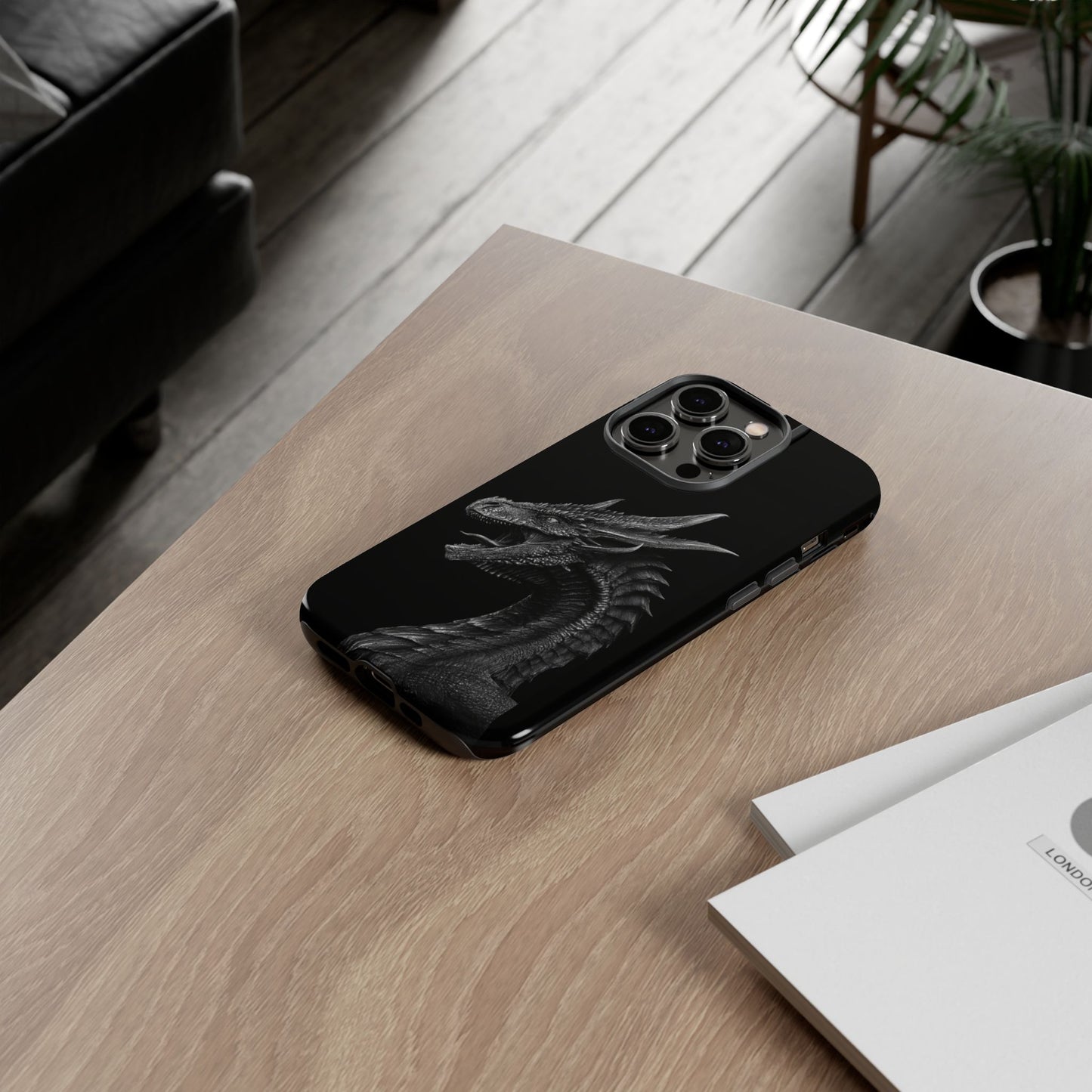 Black & White Dragon (iPhone X - iPhone 17 Pro Max) [TOUGH CASE]