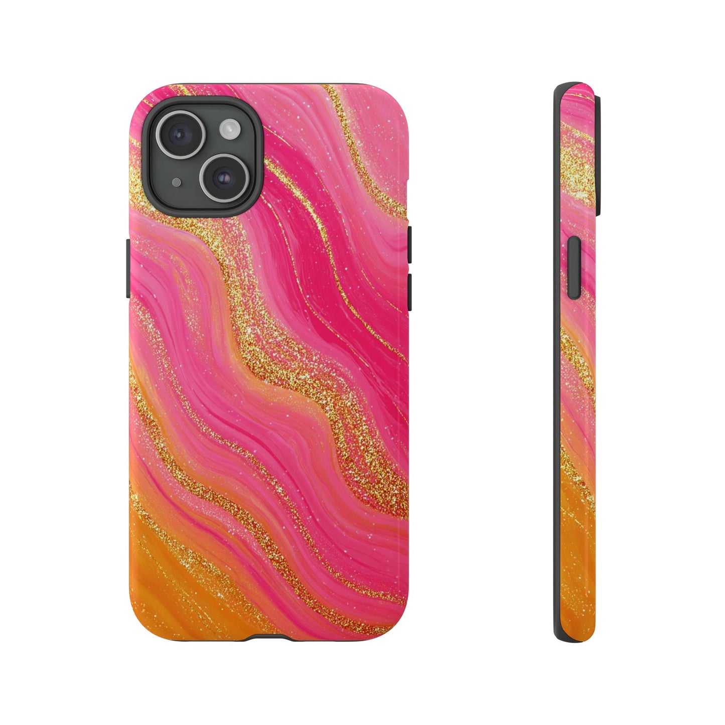 Pink and Glitter Gold Marble [TOUGH CASE]