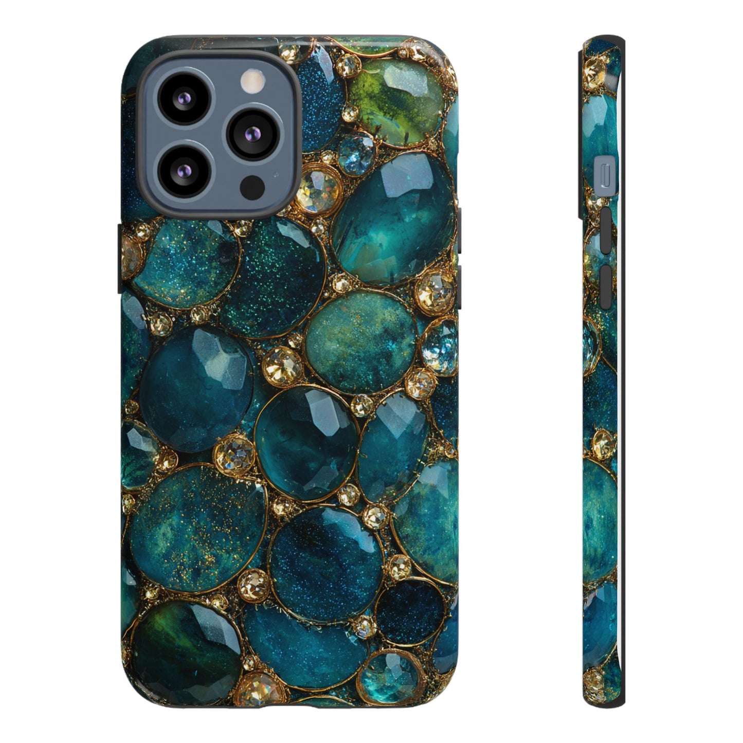 Blue Gemstones (iPhone Pro Max - iPhone X) [Tough Case]