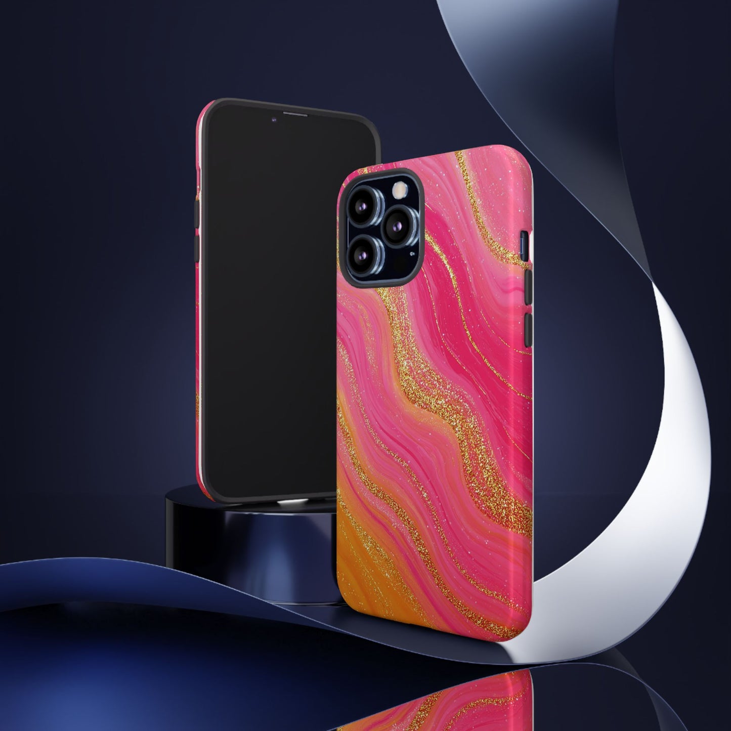 Pink and Glitter Gold Marble [TOUGH CASE]