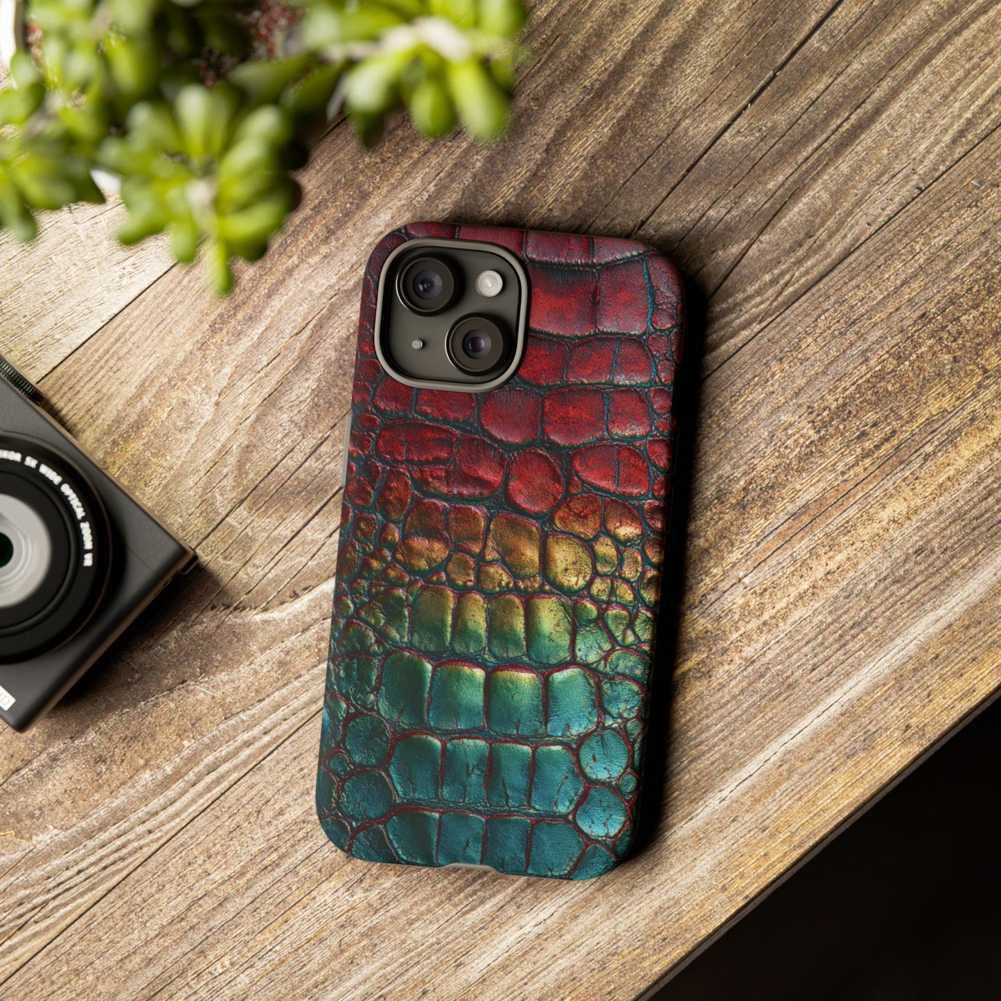 Red, Yellow, Blue Crocodile Skin [TOUGH CASE]