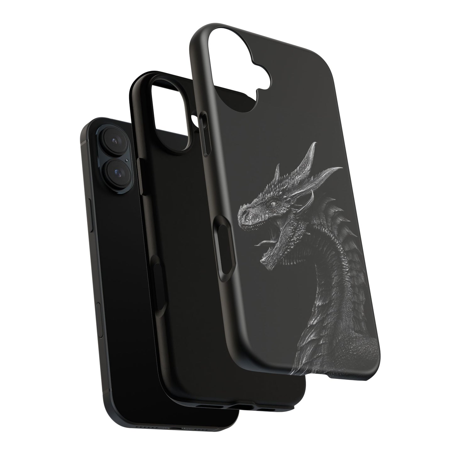Black & White Dragon (iPhone X - iPhone 17 Pro Max) [TOUGH CASE]