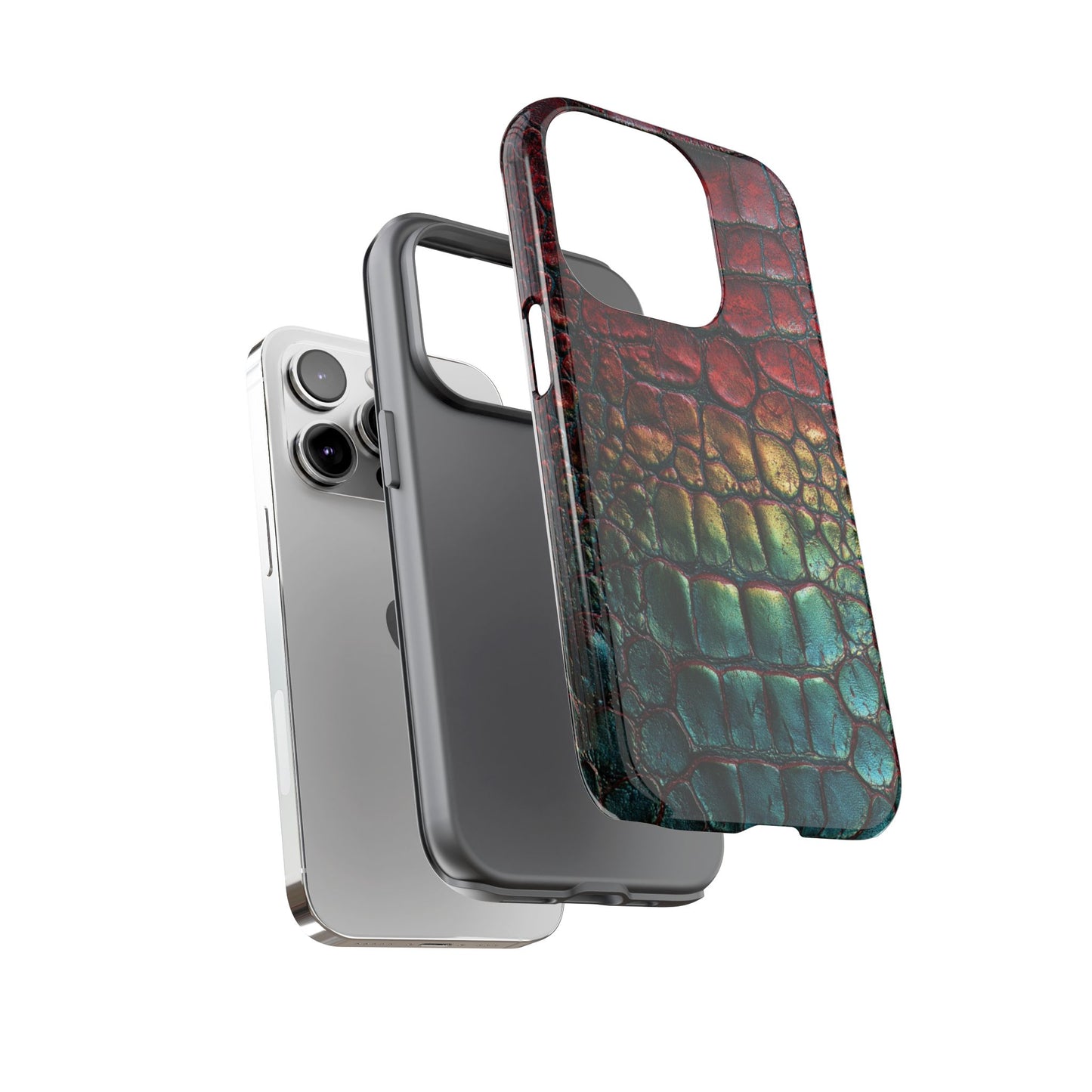 Red, Yellow, Blue Crocodile Skin [TOUGH CASE]