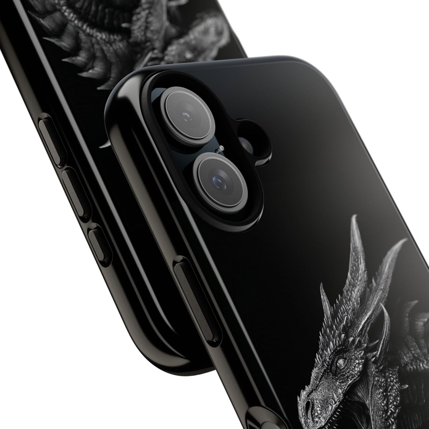 Black & White Dragon (iPhone X - iPhone 17 Pro Max) [TOUGH CASE]