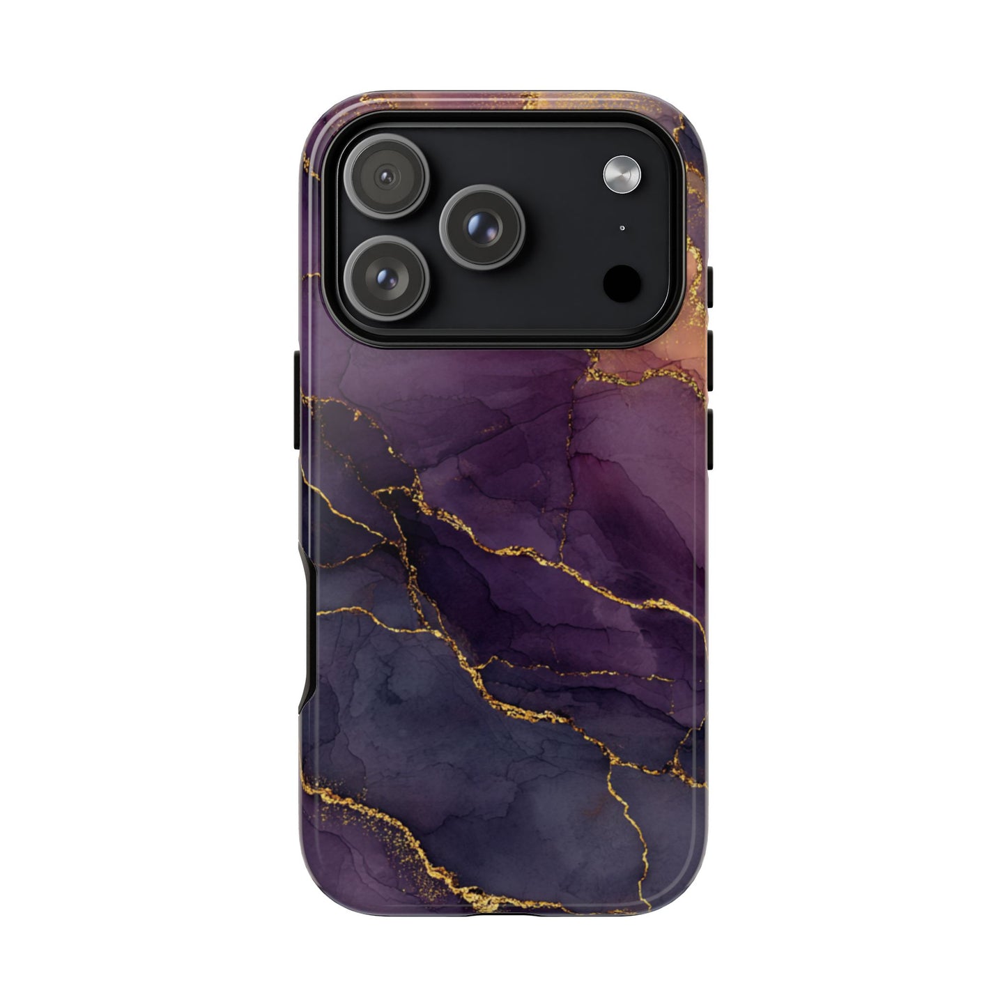 Elegant Purple & Gold Marble (iPhone X - iPhone 17 Pro Max) [TOUGH CASE]