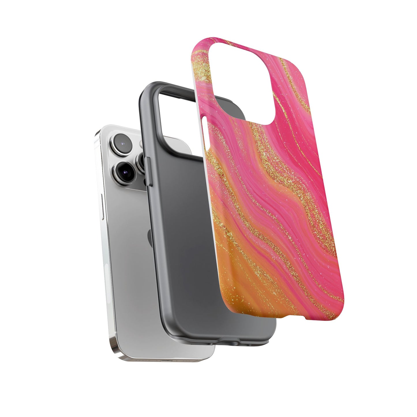 Pink and Glitter Gold Marble [TOUGH CASE]