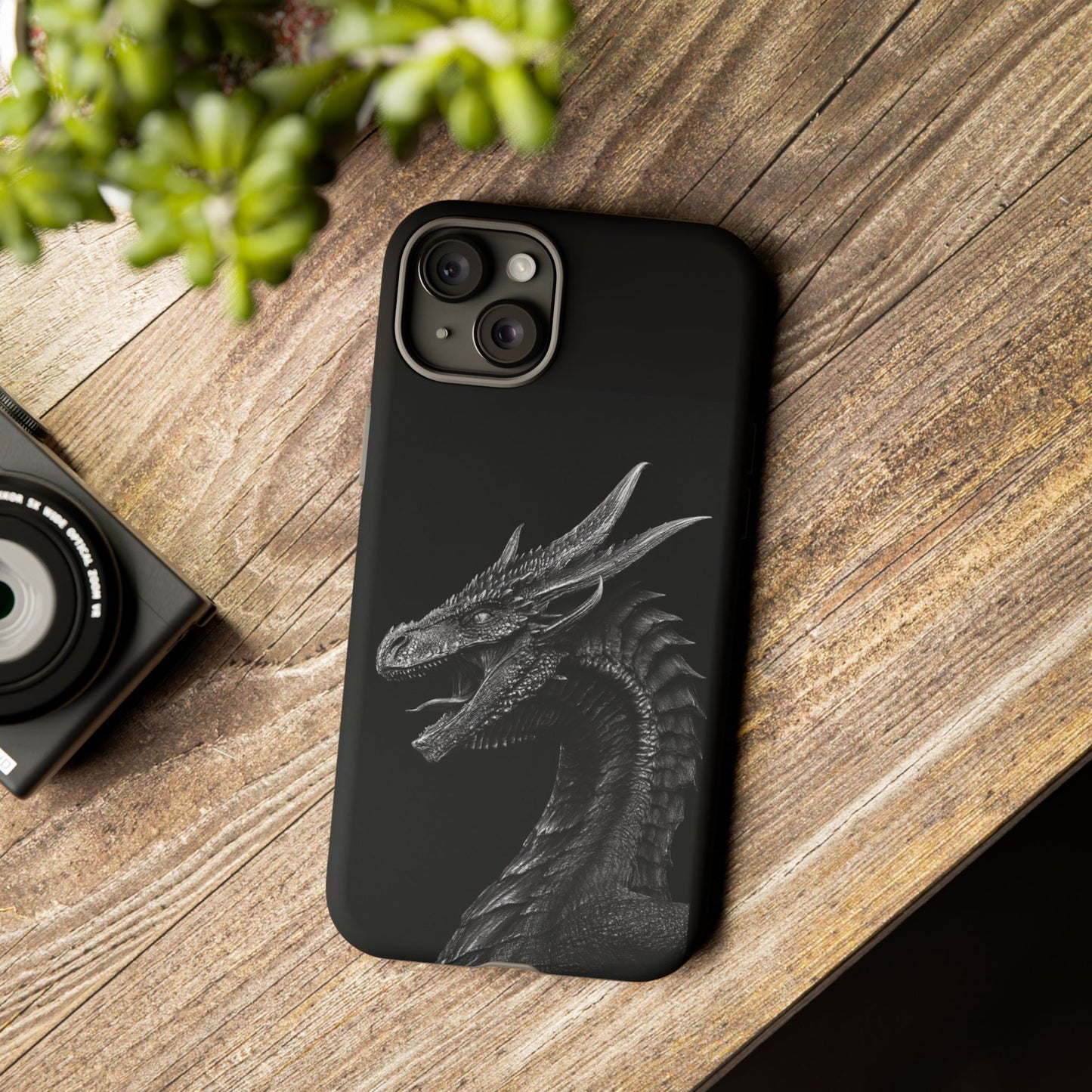 Black & White Dragon (iPhone X - iPhone 17 Pro Max) [TOUGH CASE]