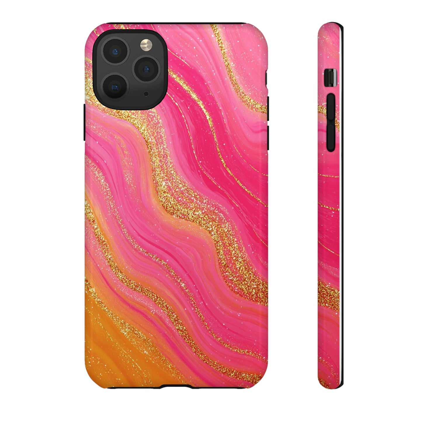 Pink and Glitter Gold Marble [TOUGH CASE]