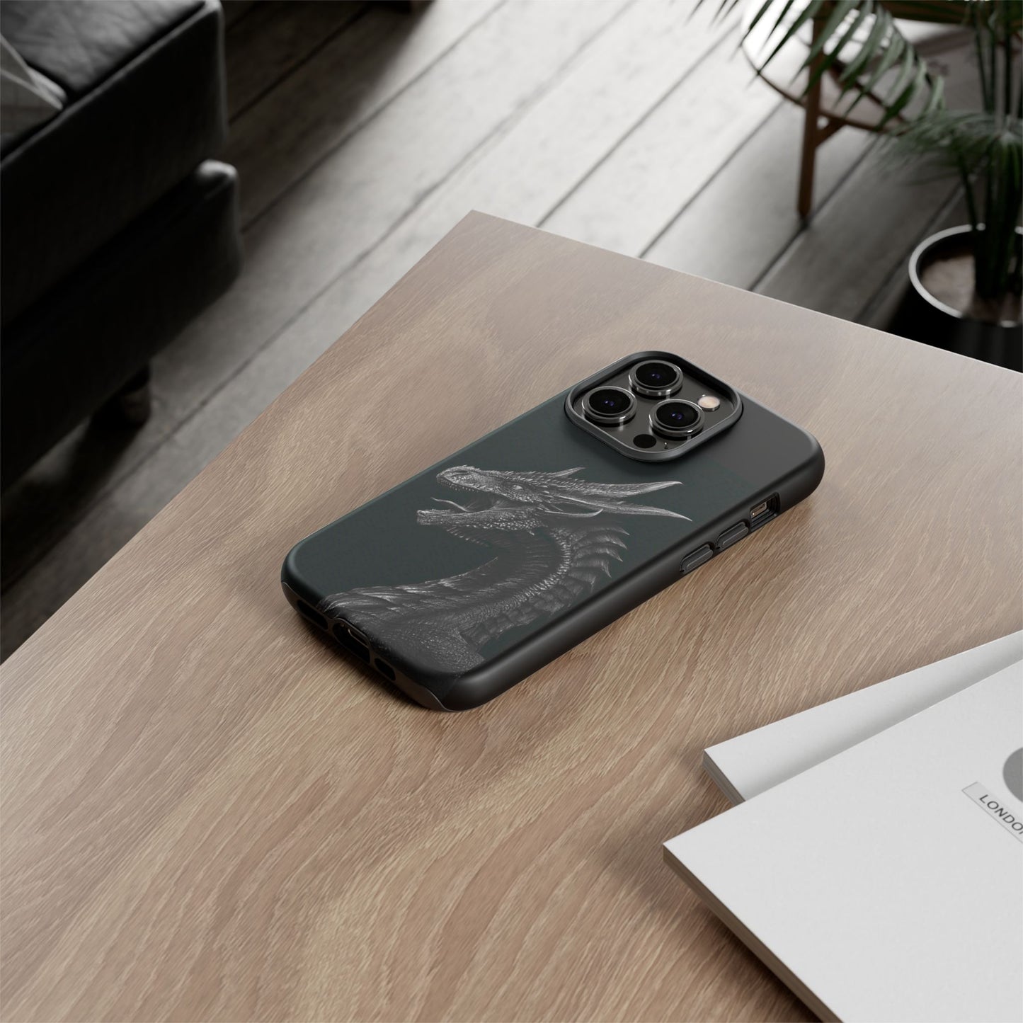Black & White Dragon (iPhone X - iPhone 17 Pro Max) [TOUGH CASE]
