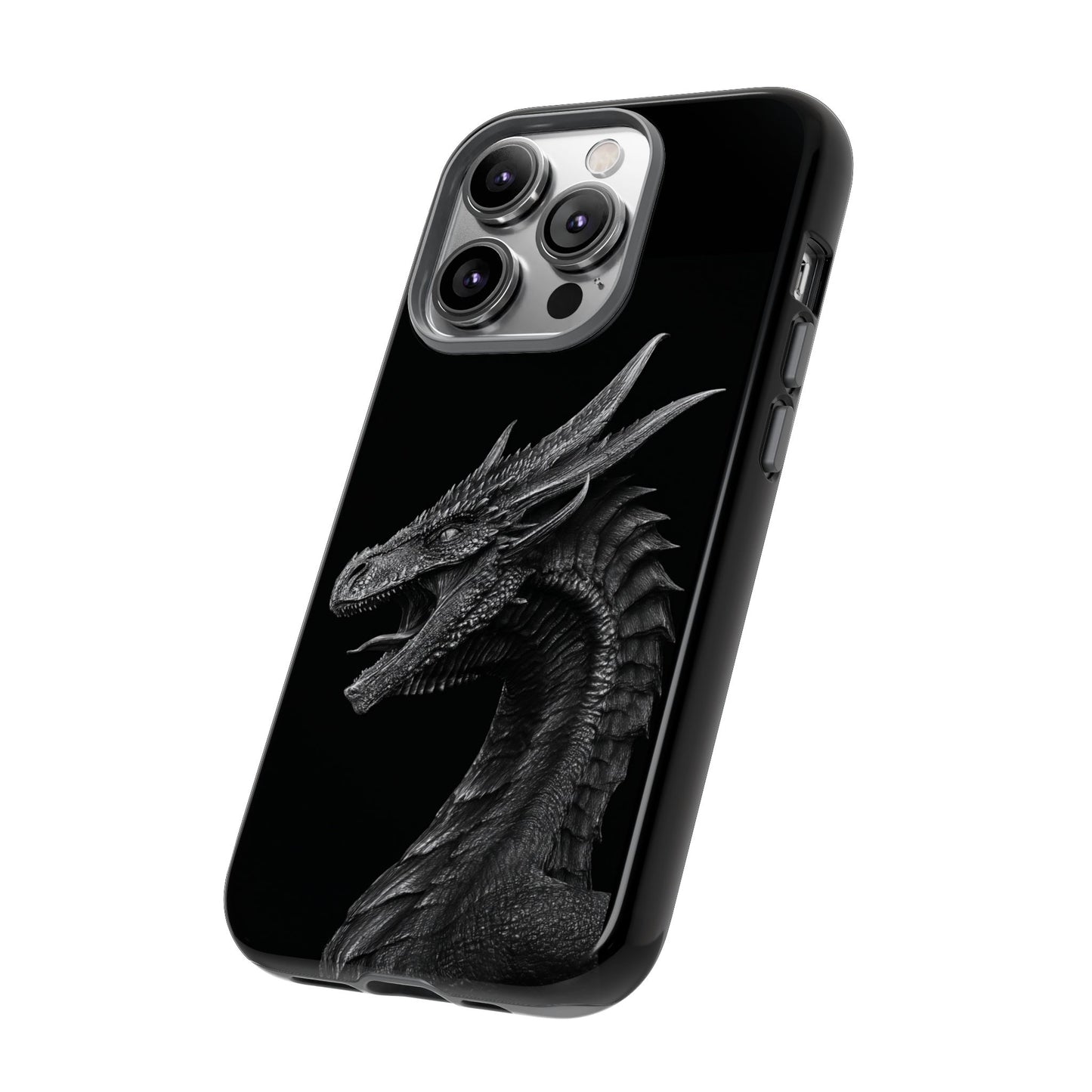 Black & White Dragon (iPhone X - iPhone 17 Pro Max) [TOUGH CASE]