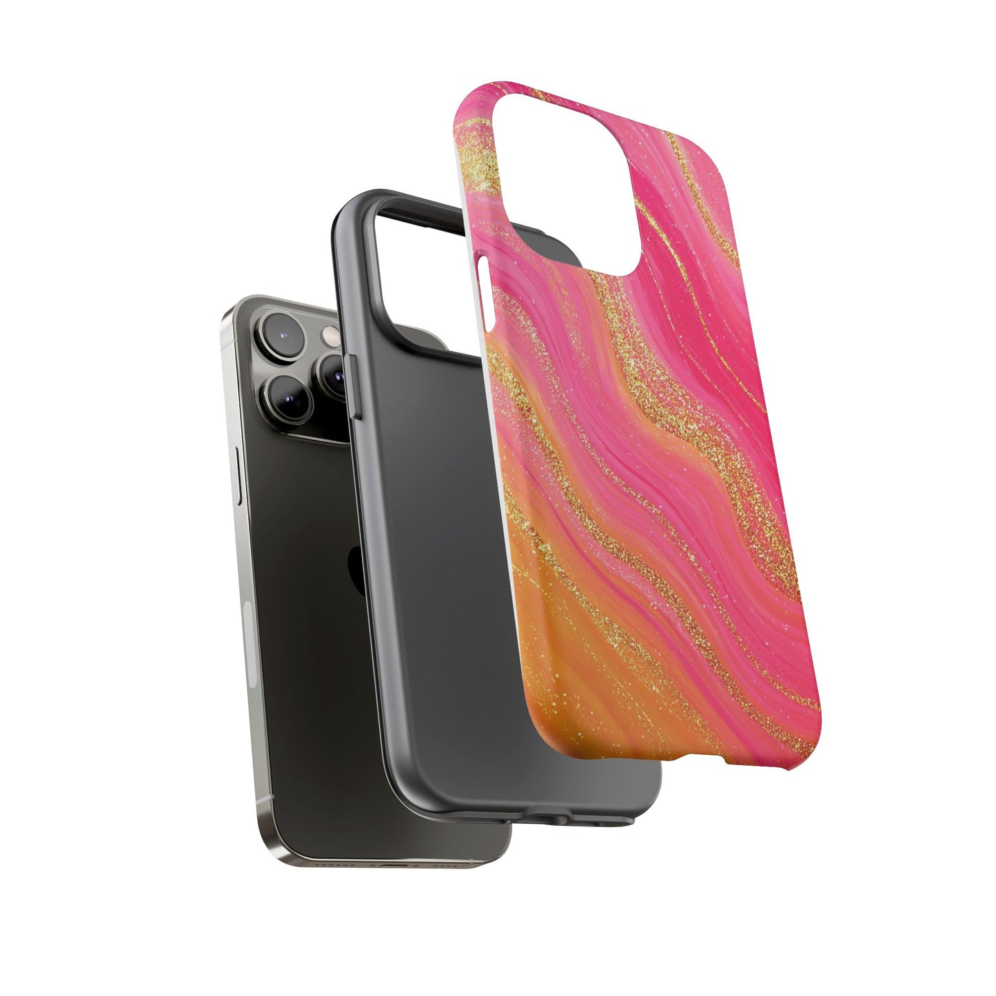 Pink and Glitter Gold Marble [TOUGH CASE]