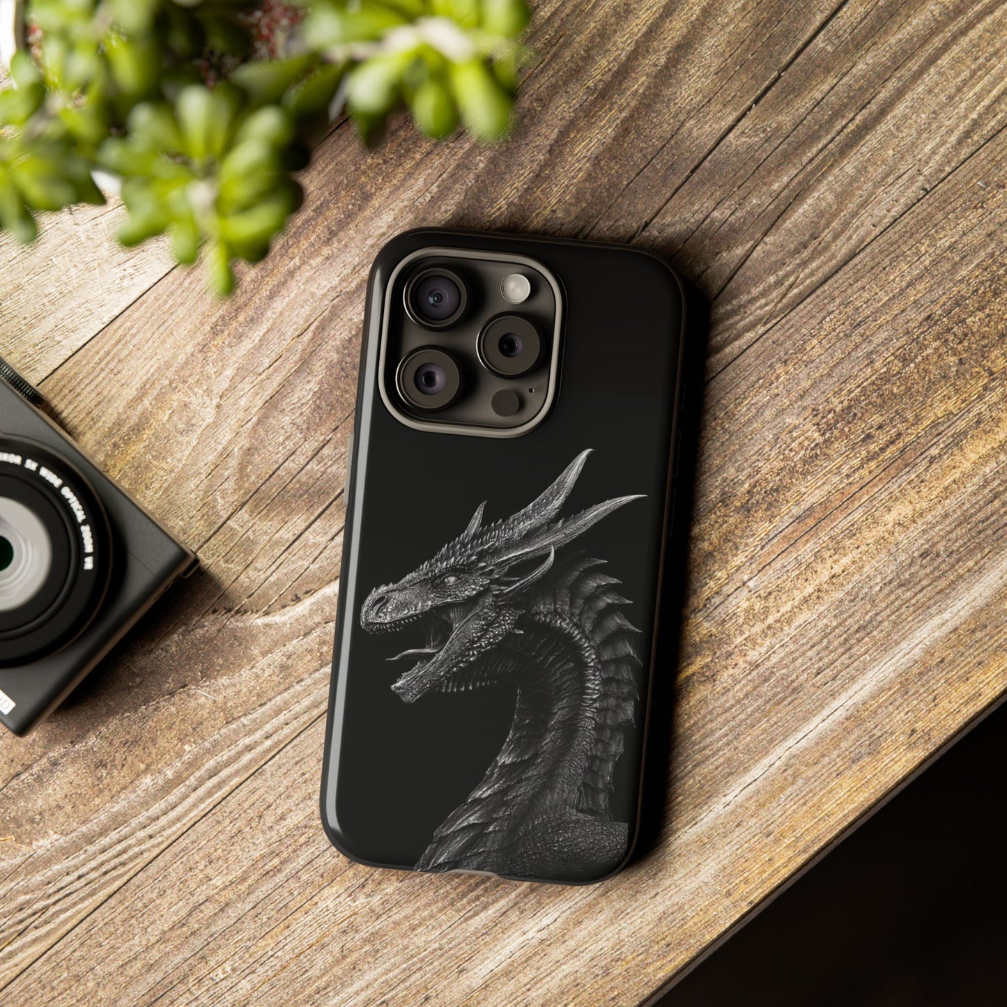 Black & White Dragon (iPhone X - iPhone 17 Pro Max) [TOUGH CASE]