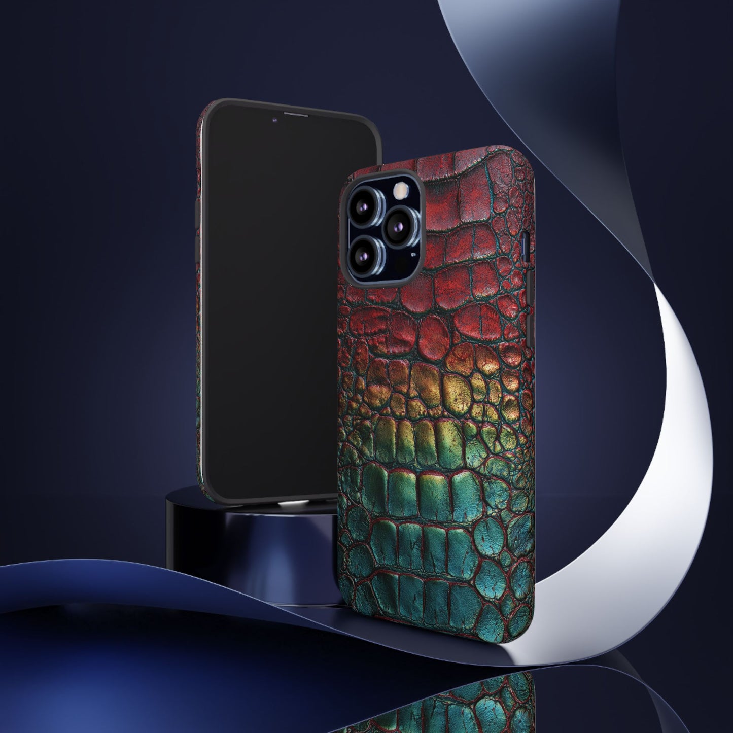 Red, Yellow, Blue Crocodile Skin [TOUGH CASE]
