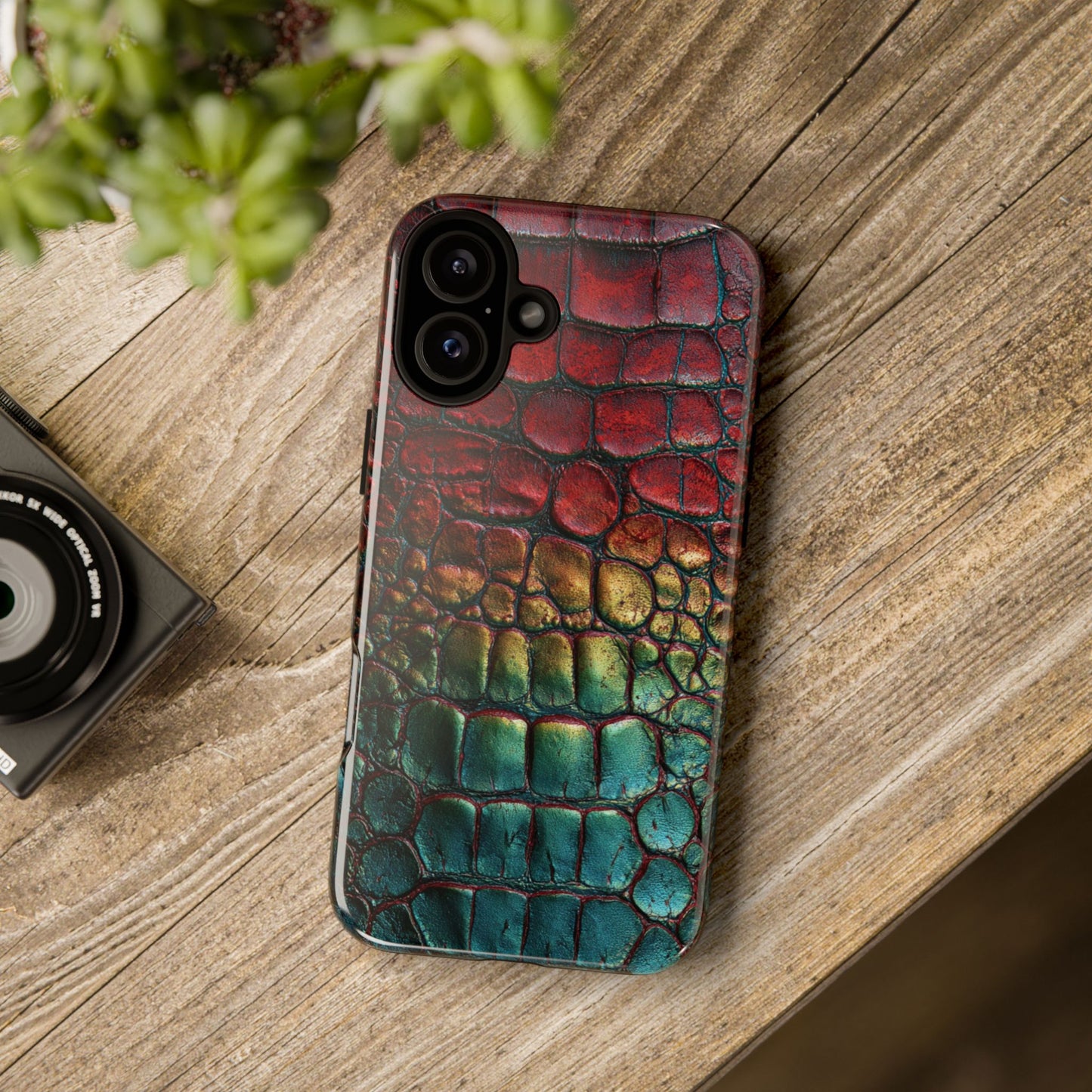 Red, Yellow, Blue Crocodile Skin [TOUGH CASE]