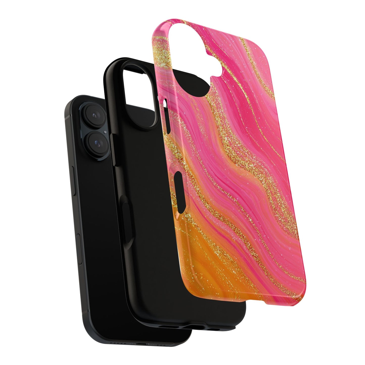 Pink and Glitter Gold Marble [TOUGH CASE]