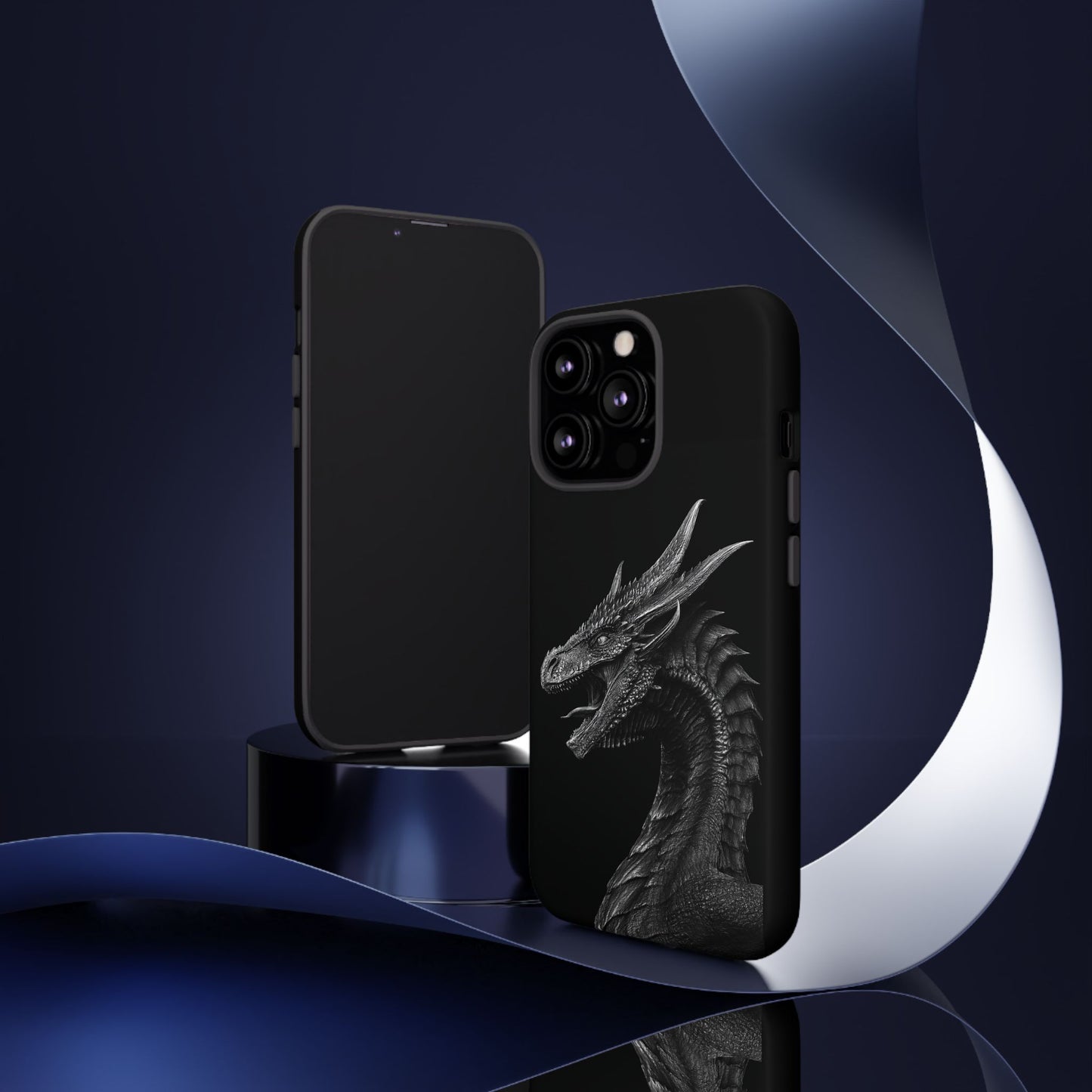 Black & White Dragon (iPhone X - iPhone 17 Pro Max) [TOUGH CASE]