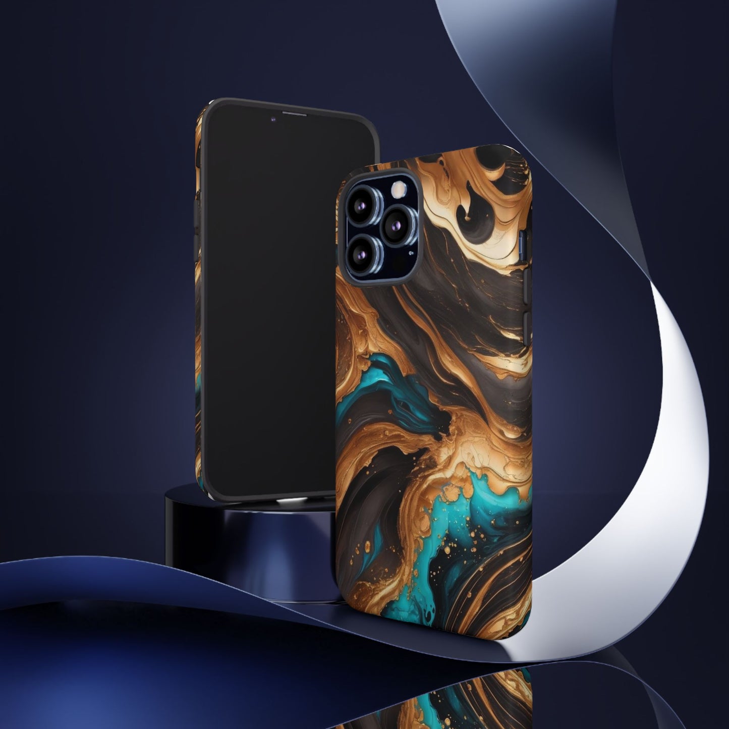 Metallic Swirls (iPhone X - iPhone 17 Pro Max) [TOUGH CASE]