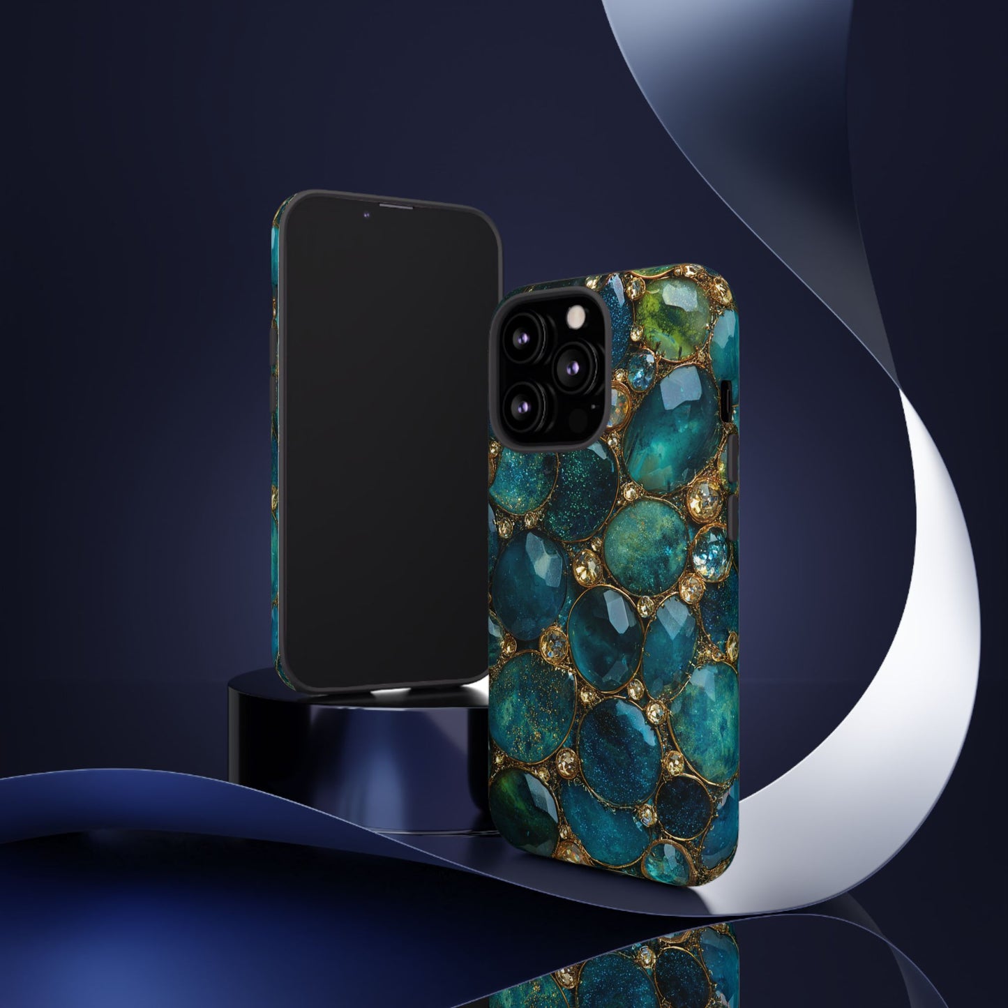 Blue Gemstones (iPhone Pro Max - iPhone X) [Tough Case]