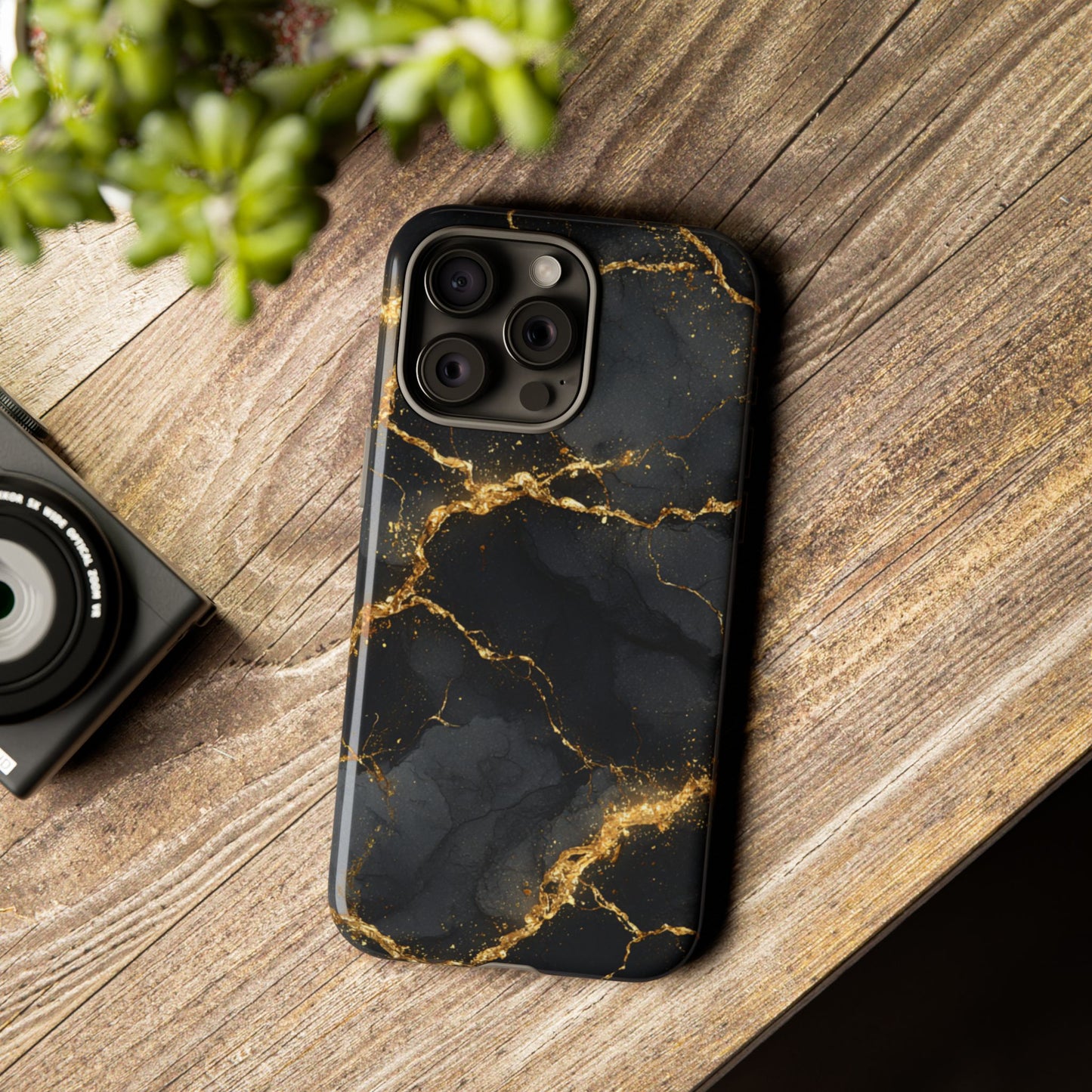 Black & Gold Marble [TOUGH CASE]