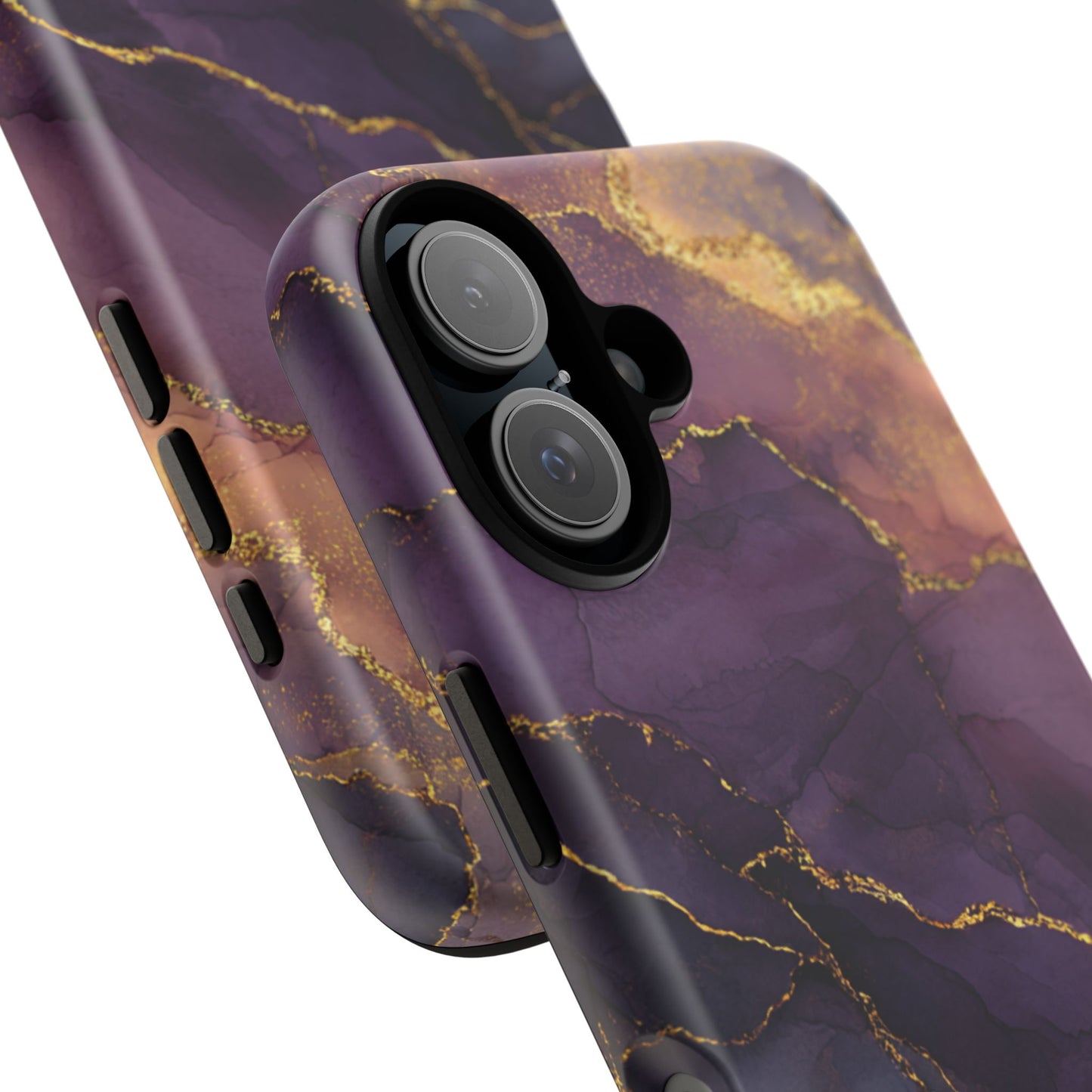 Elegant Purple & Gold Marble (iPhone X - iPhone 17 Pro Max) [TOUGH CASE]