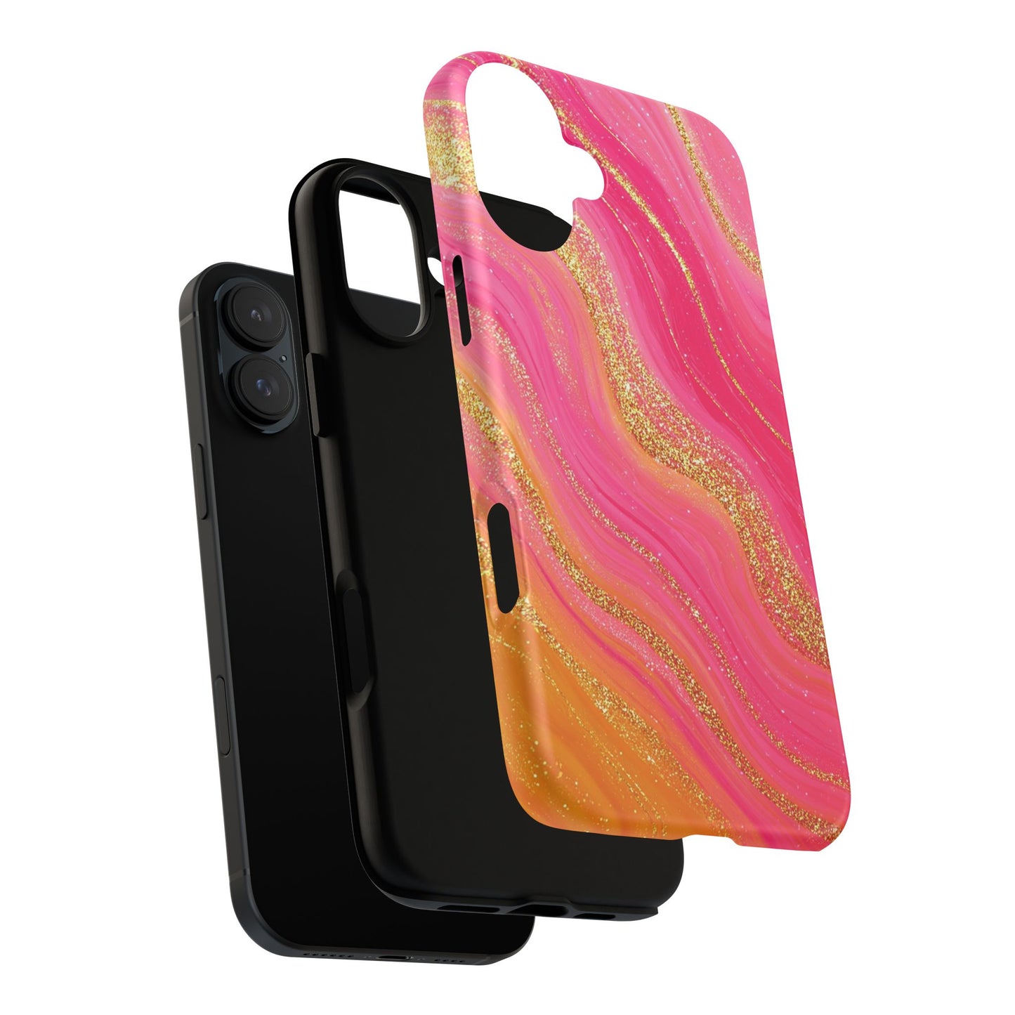 Pink and Glitter Gold Marble [TOUGH CASE]