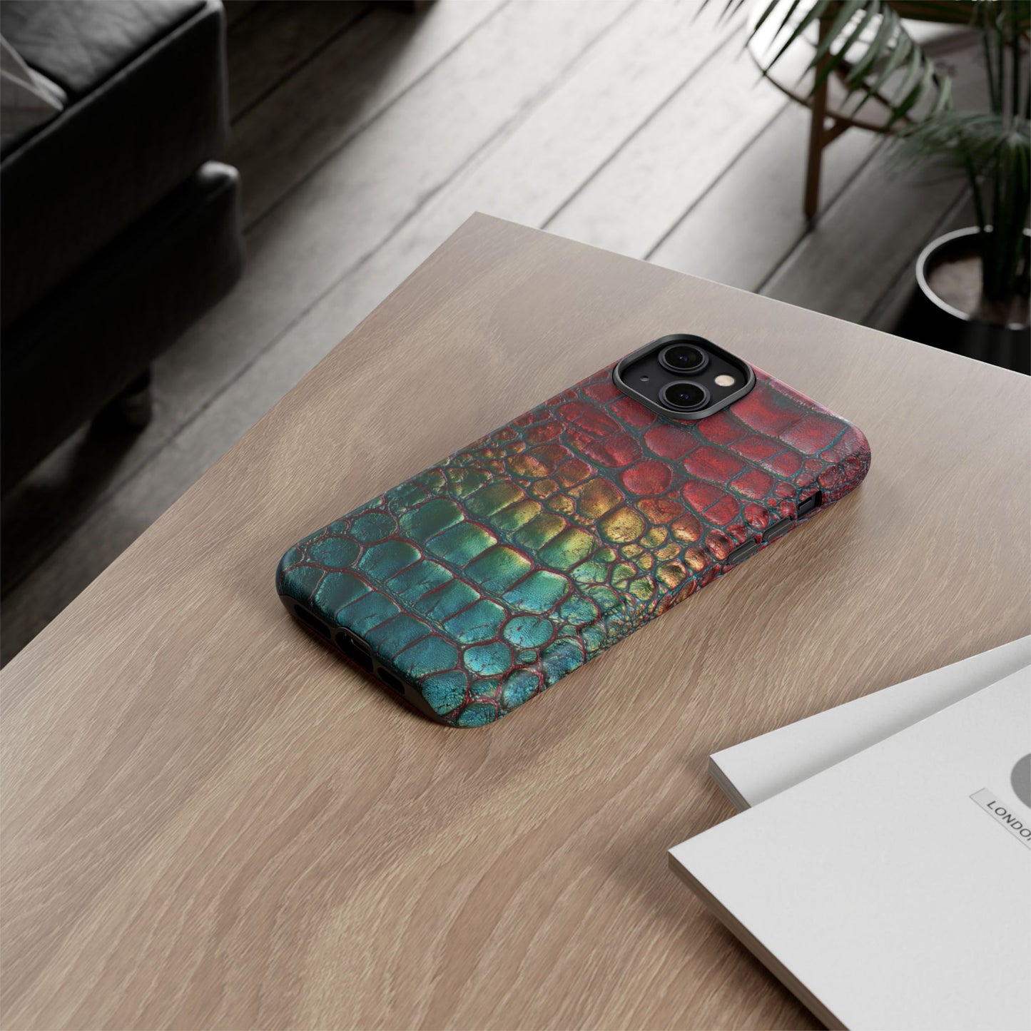 Red, Yellow, Blue Crocodile Skin [TOUGH CASE]