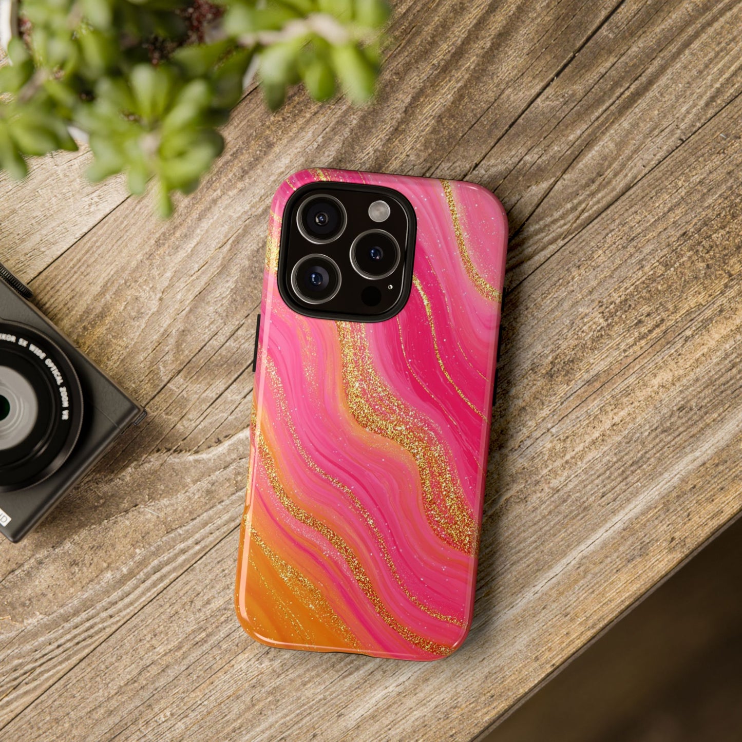 Pink and Glitter Gold Marble [TOUGH CASE]