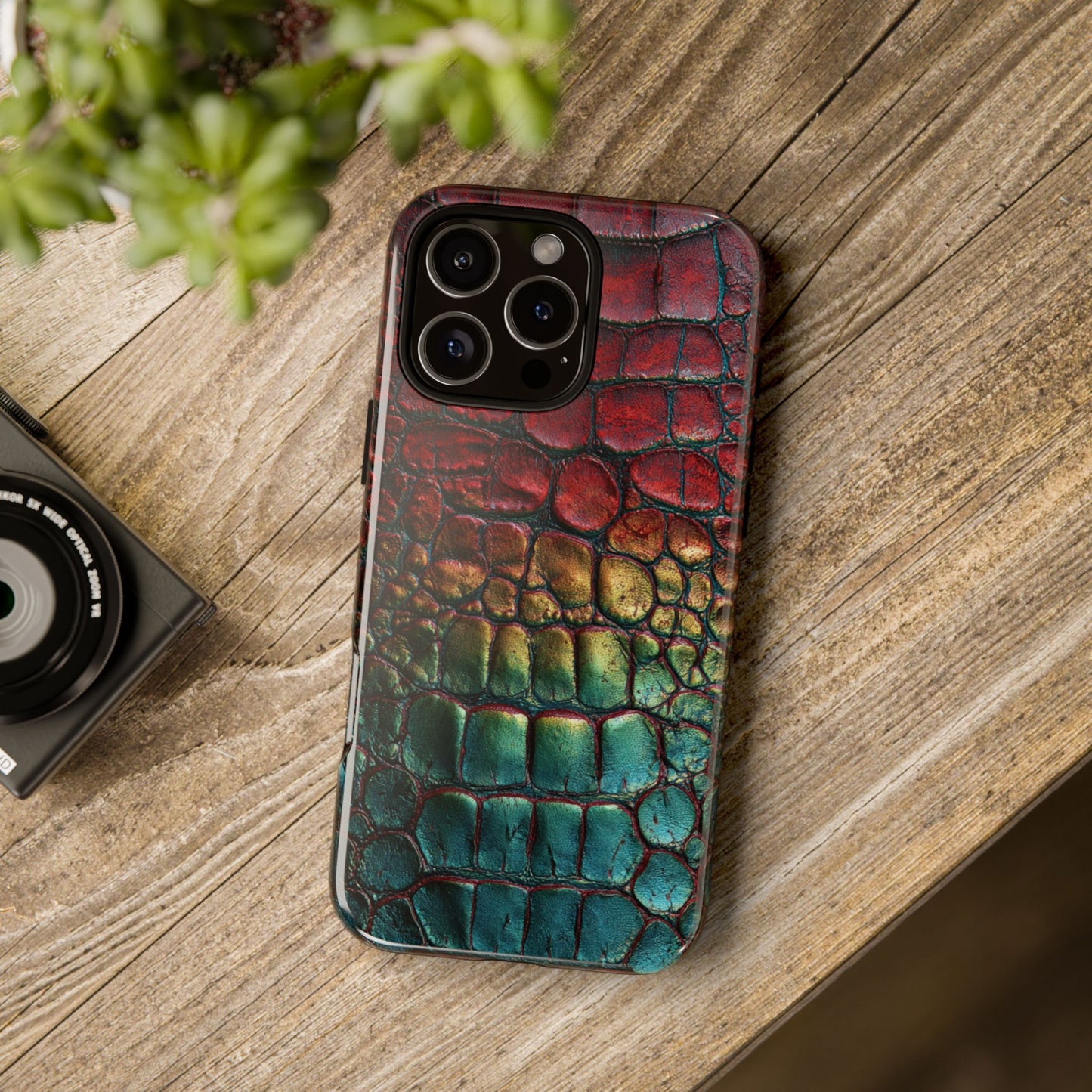 Red, Yellow, Blue Crocodile Skin [TOUGH CASE]
