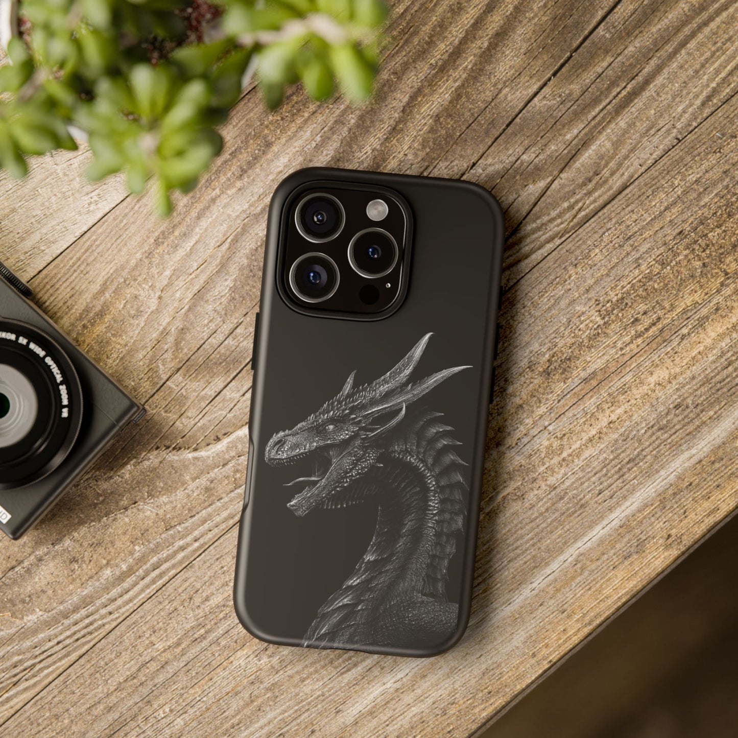 Black & White Dragon (iPhone X - iPhone 17 Pro Max) [TOUGH CASE]