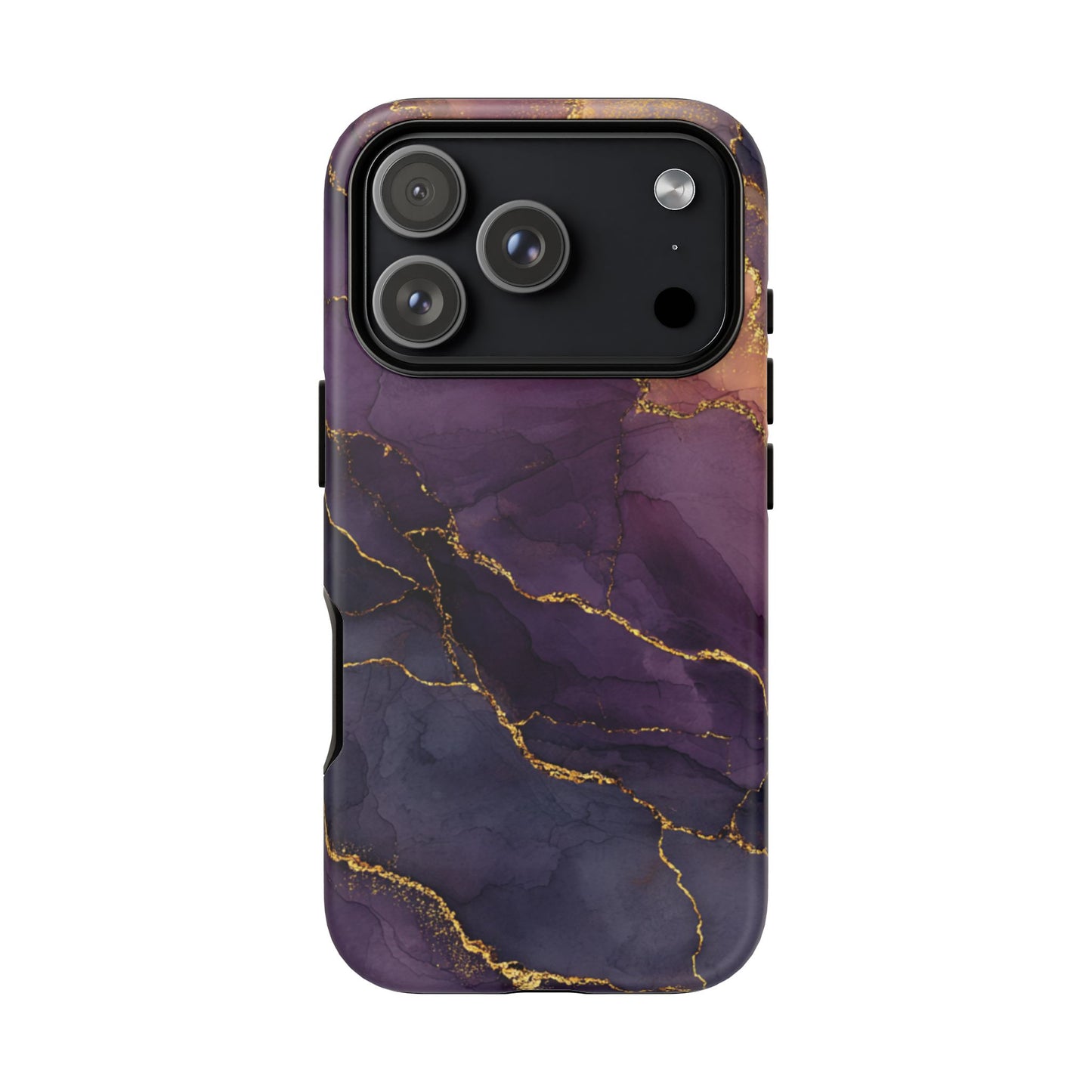 Elegant Purple & Gold Marble (iPhone X - iPhone 17 Pro Max) [TOUGH CASE]