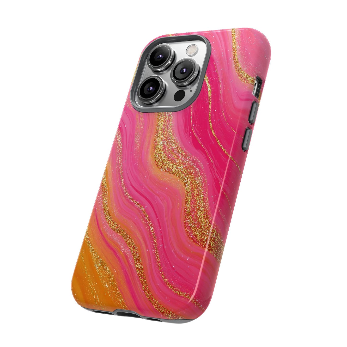 Pink and Glitter Gold Marble [TOUGH CASE]