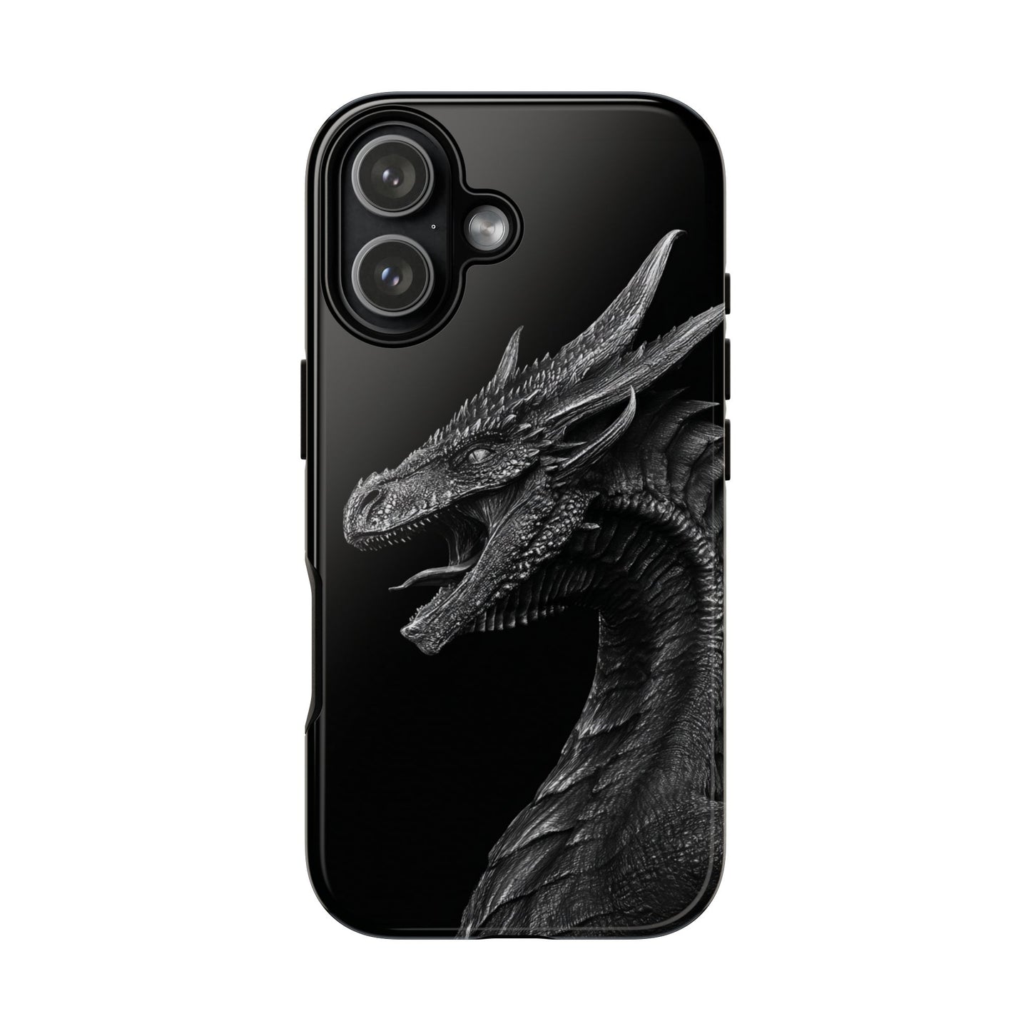 Black & White Dragon (iPhone X - iPhone 17 Pro Max) [TOUGH CASE]