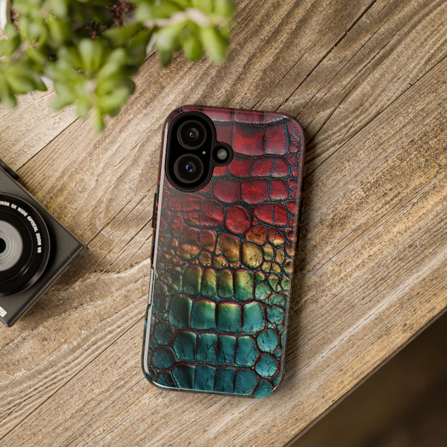 Red, Yellow, Blue Crocodile Skin [TOUGH CASE]