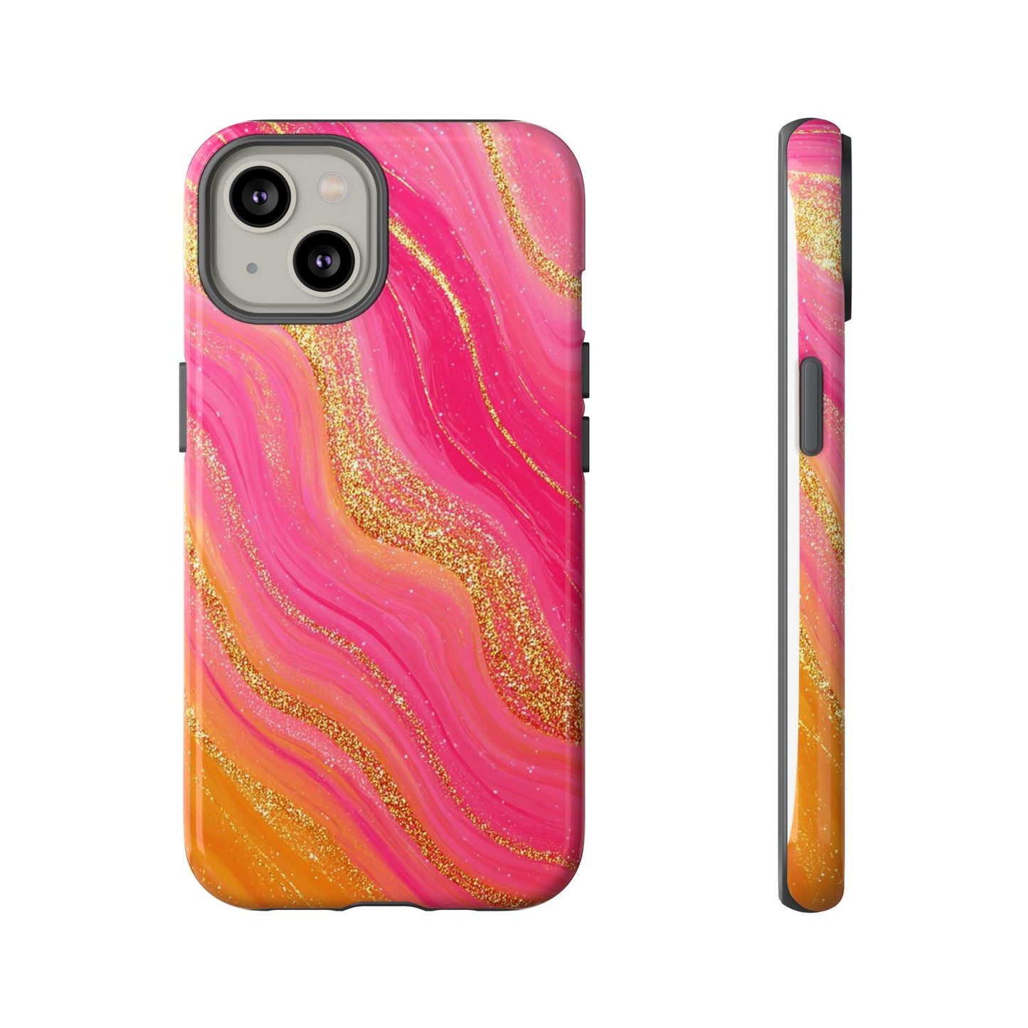Pink and Glitter Gold Marble [TOUGH CASE]