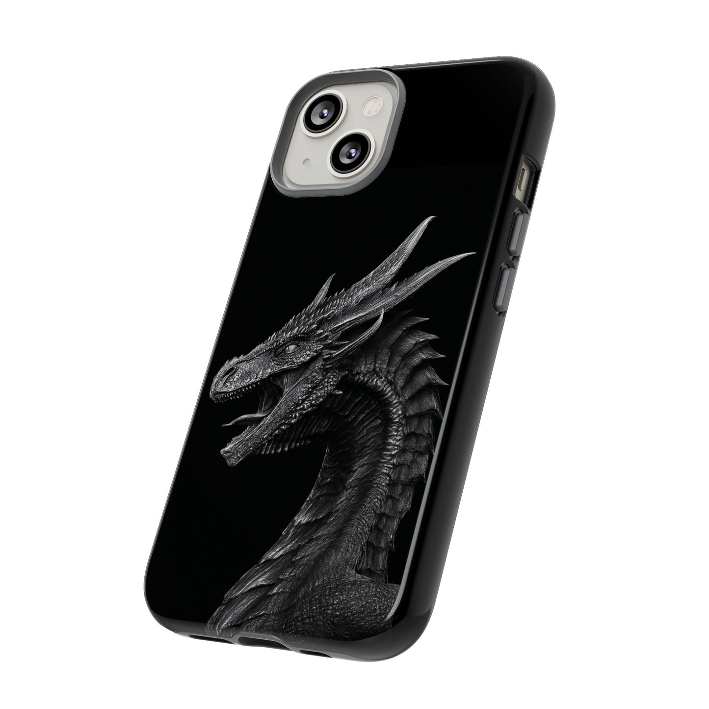 Black & White Dragon (iPhone X - iPhone 17 Pro Max) [TOUGH CASE]