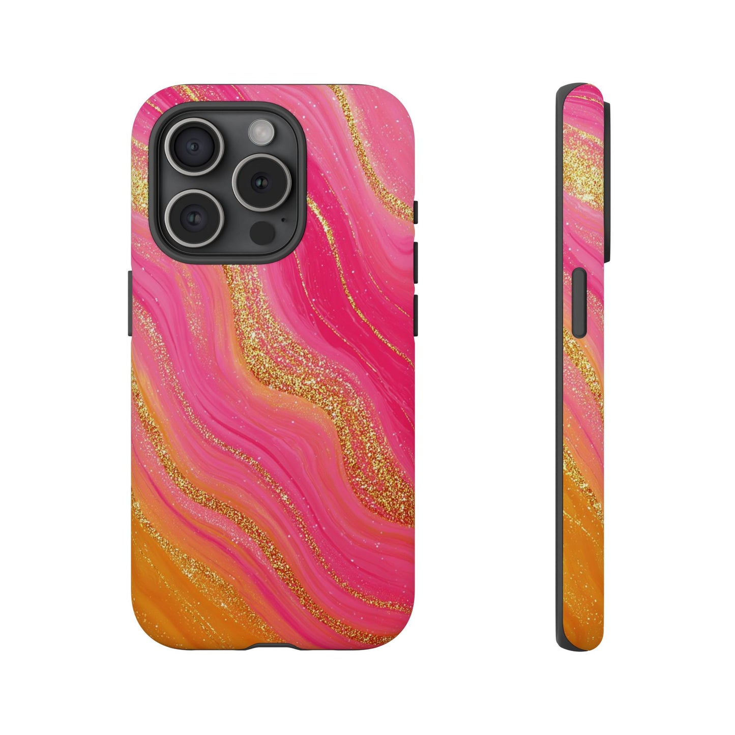 Pink and Glitter Gold Marble [TOUGH CASE]