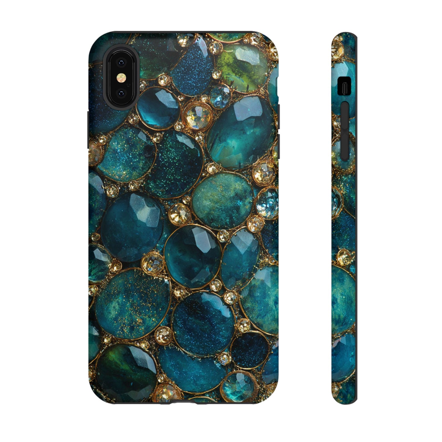 Blue Gemstones (iPhone Pro Max - iPhone X) [Tough Case]