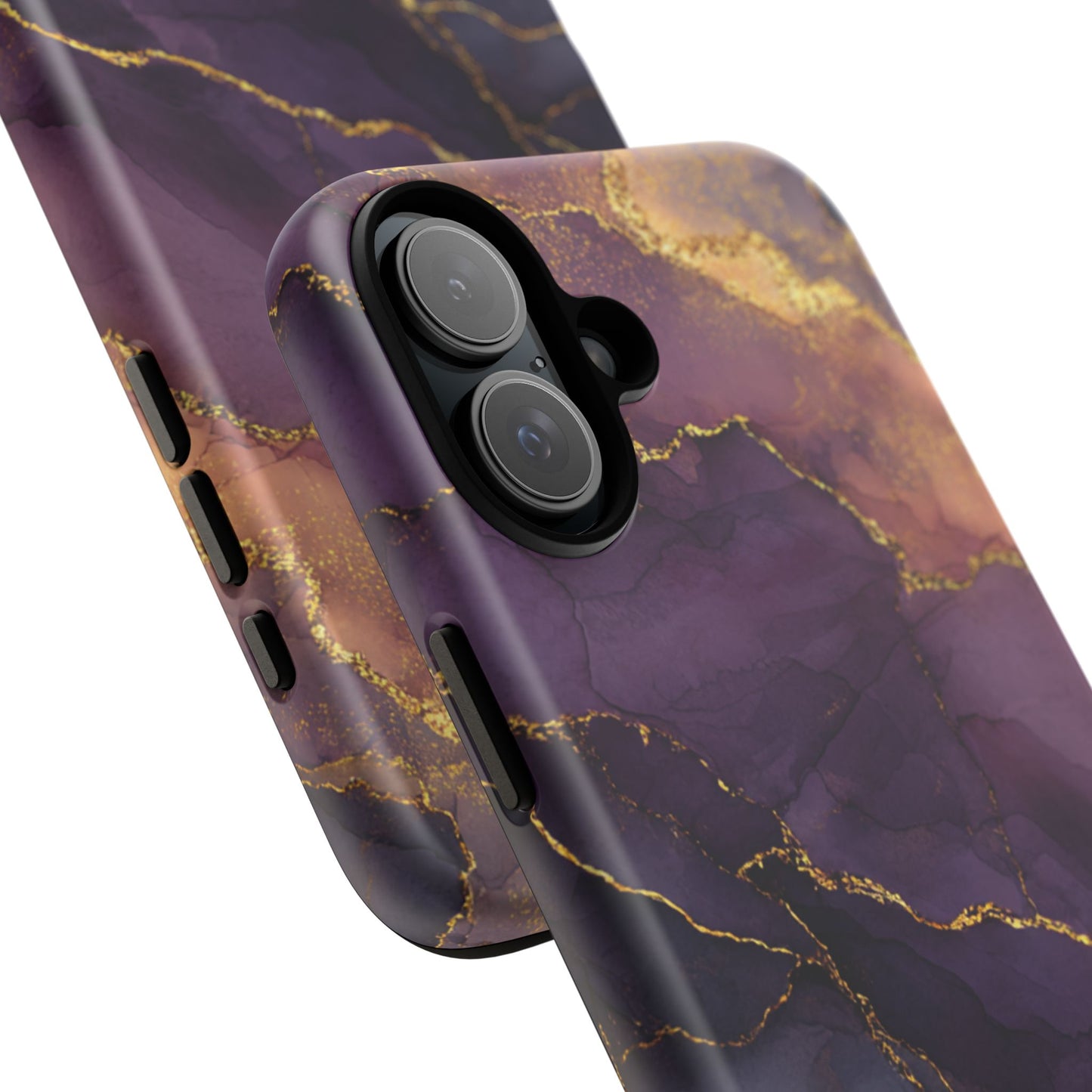 Elegant Purple & Gold Marble (iPhone X - iPhone 17 Pro Max) [TOUGH CASE]