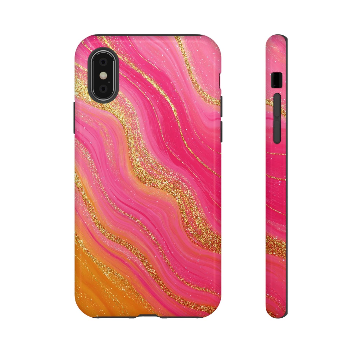 Pink and Glitter Gold Marble [TOUGH CASE]