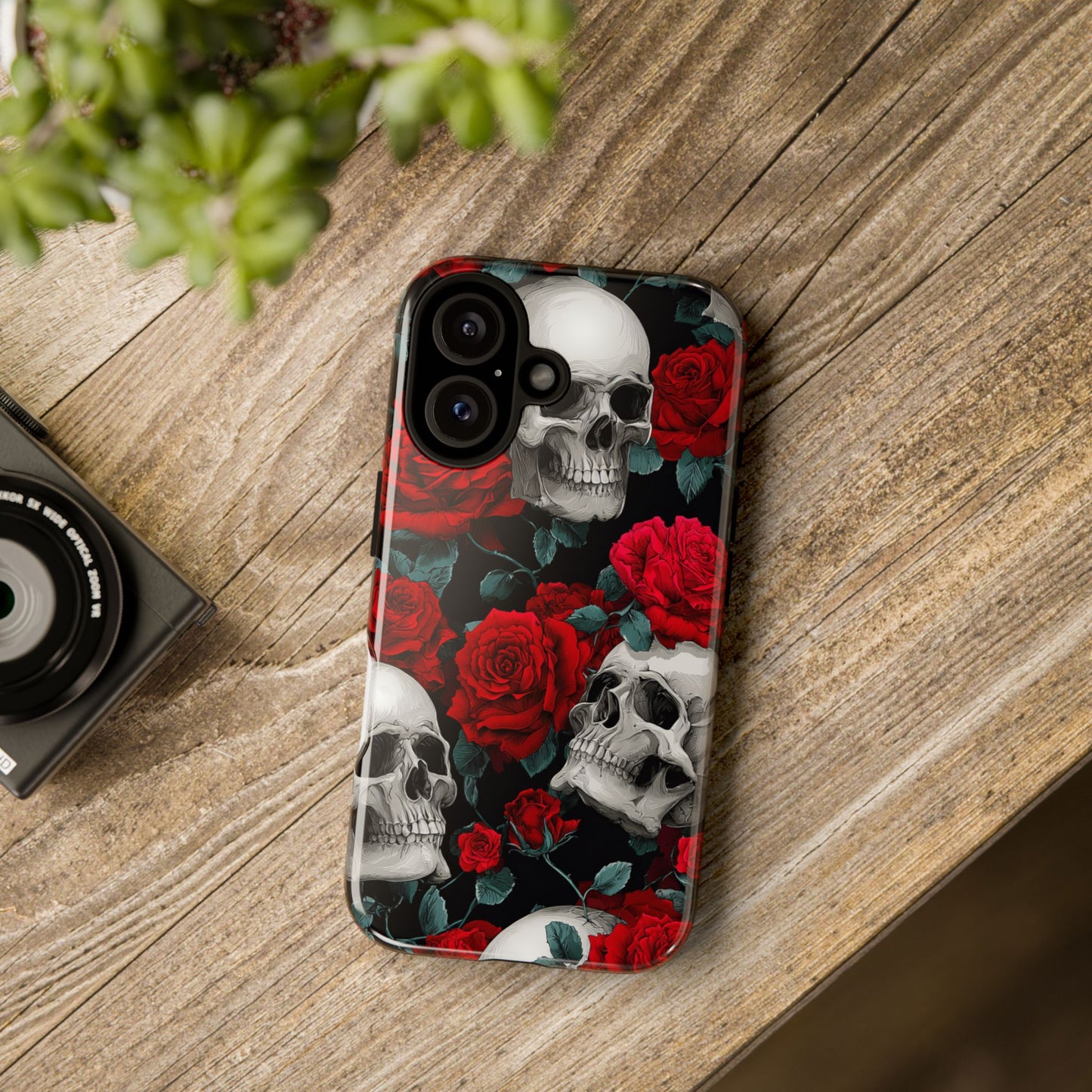 LOW STOCK Skull & Red Roses [TOUGH CASE]