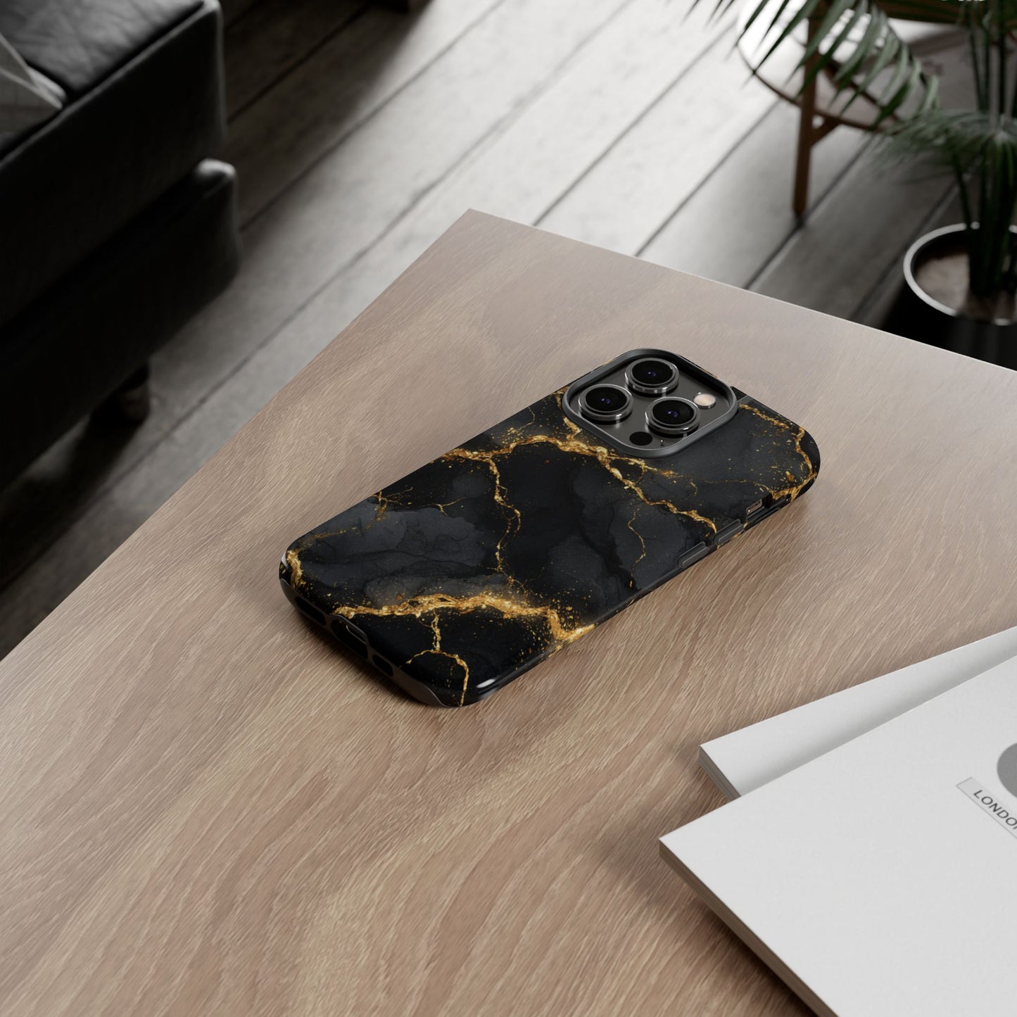 Black & Gold Marble [TOUGH CASE]