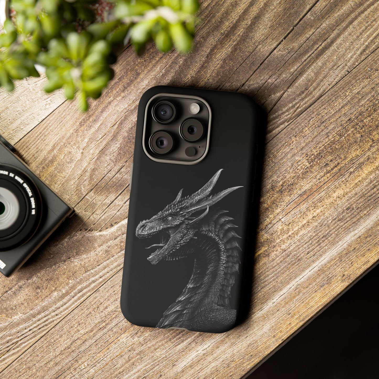 Black & White Dragon (iPhone X - iPhone 17 Pro Max) [TOUGH CASE]